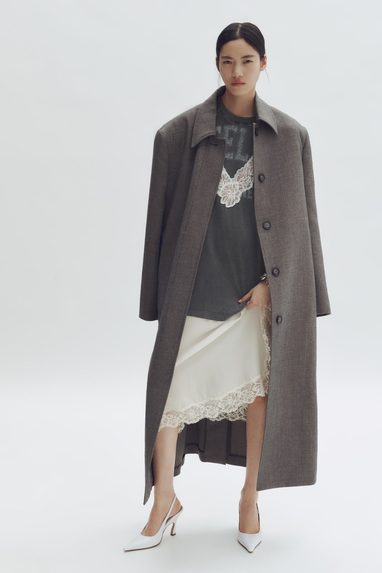 Lace-Trimmed T-Shirt Dress - image 3