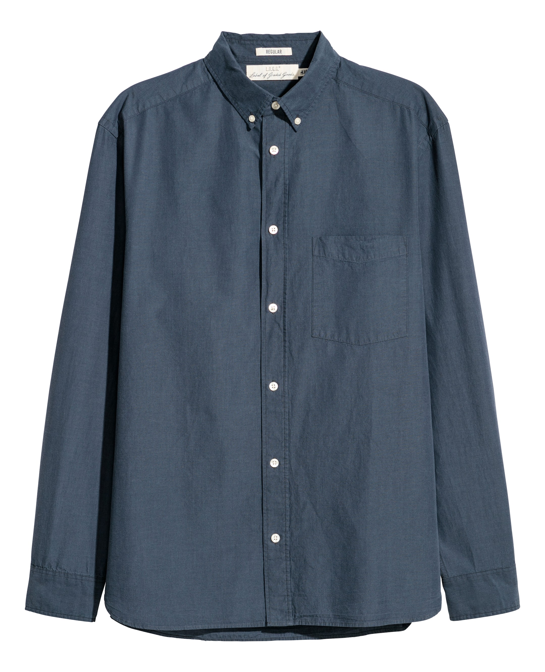 View larger image: Poplin shirt Regular fit - Dark blue - Men | H&M 1