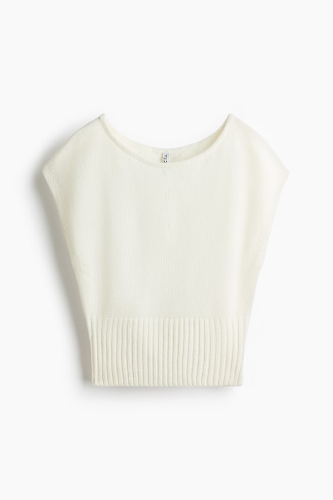Top in maglia a spalle scoperte - Crema/Beige scuro/Giallo pallido/Rosa chiaro - 1