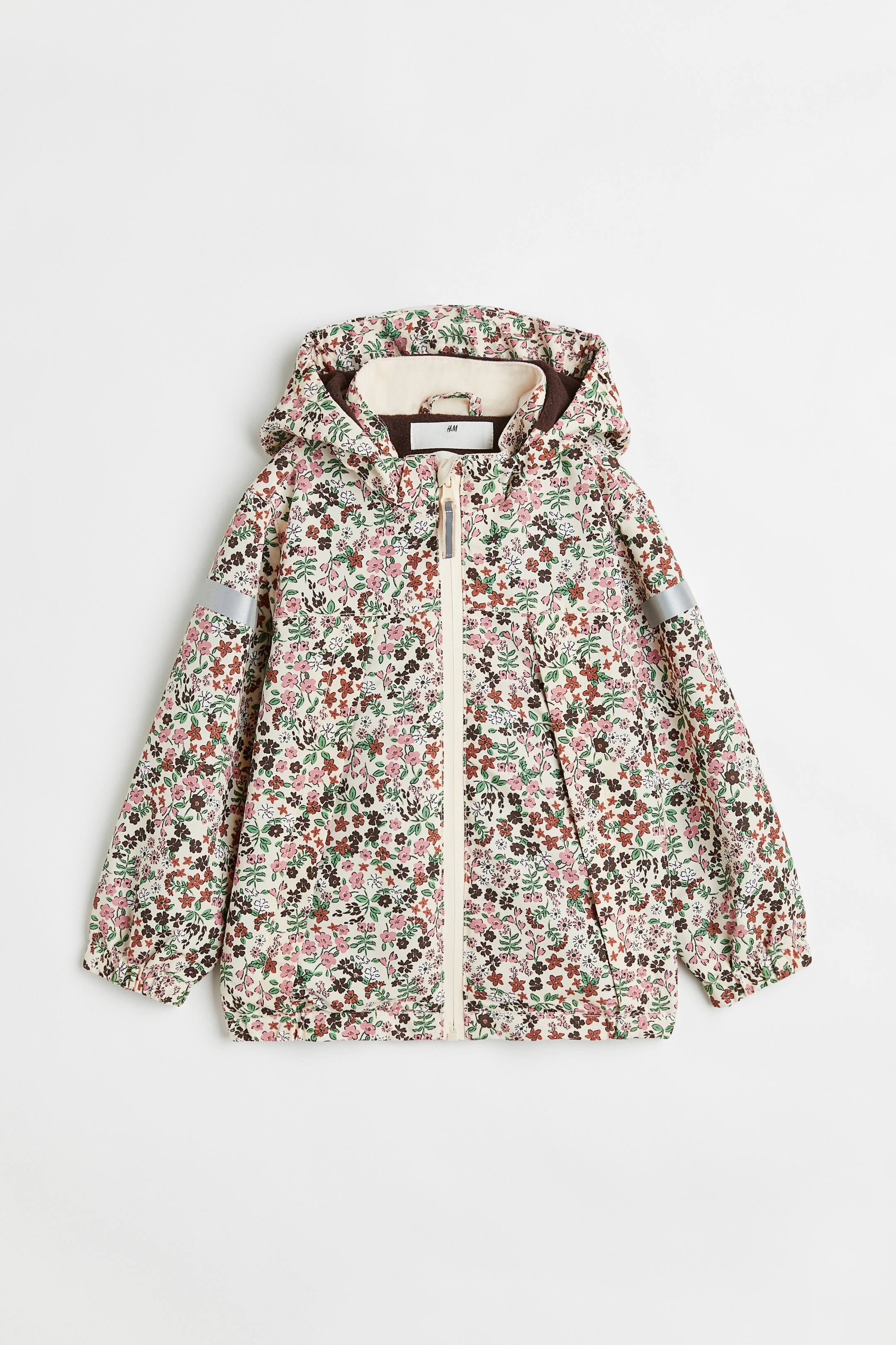 View larger image: Water-repellent shell jacket - Light beige/Floral - Kids | H&M GB 1