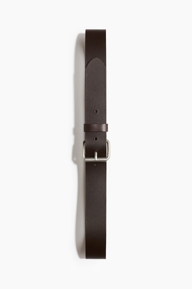 Leather belt - Dark brown/Black - 1