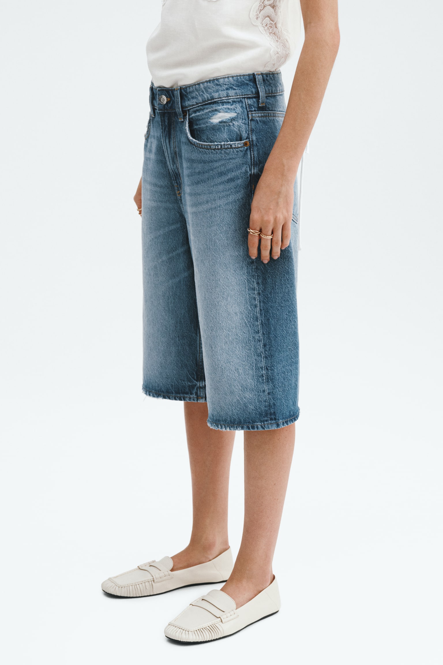 Denim Bermuda shorts - Light denim blue/Light denim blue - 3