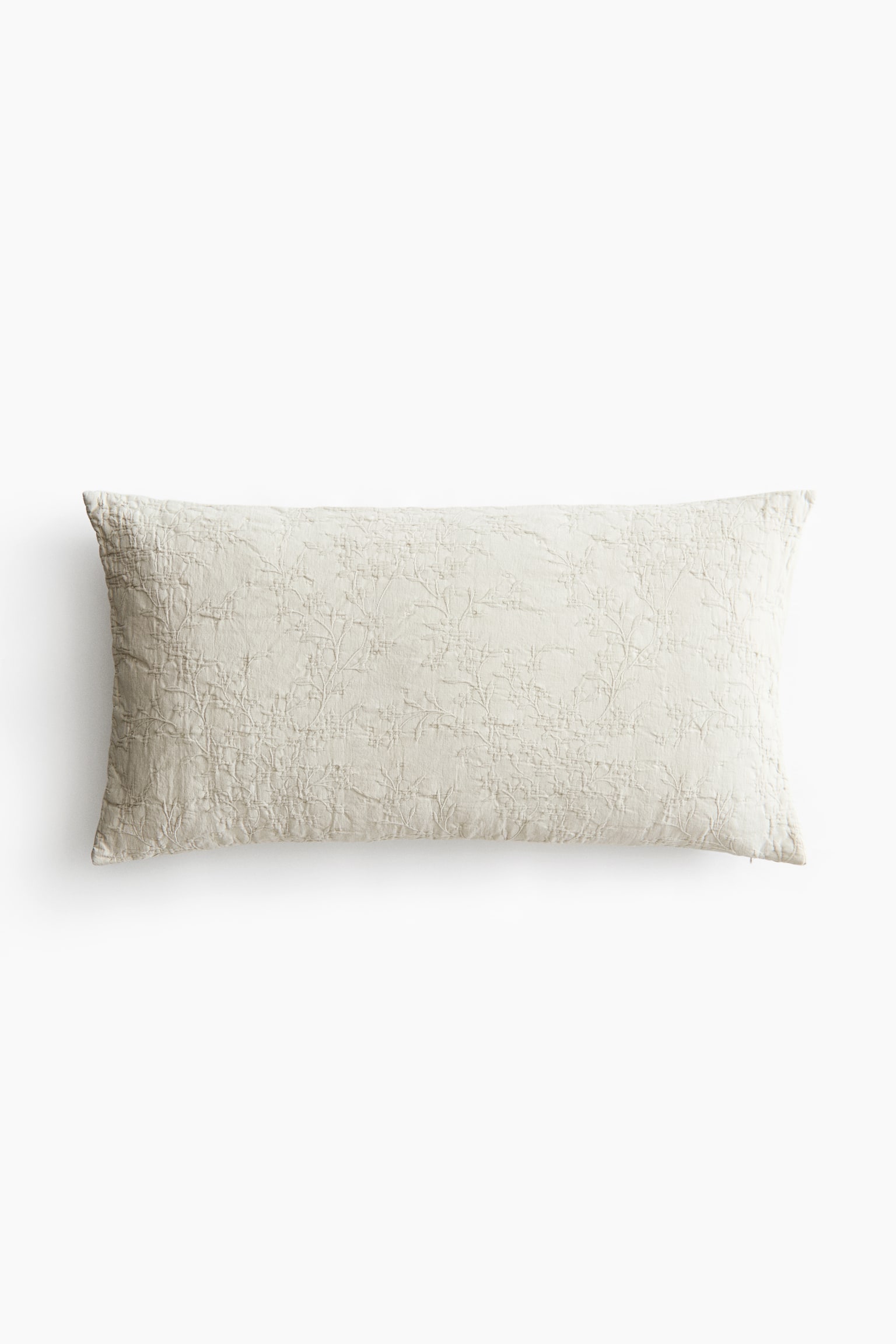 Jacquard-weave cushion cover - Light taupe/White