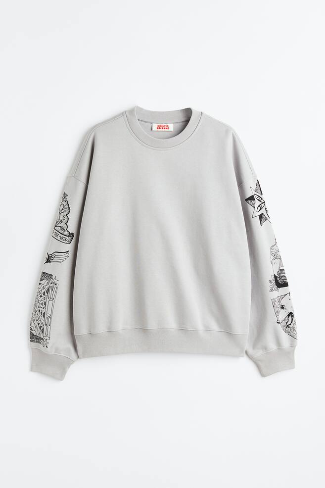 Oversized Fit Cotton sweatshirt - Light grey/Hawaii Keisuke/Black/Hawaii Keisuke/Beige/Hawaii Keisuke/Light grey/Hawaii Keisuke/dc/dc/dc/dc - 2