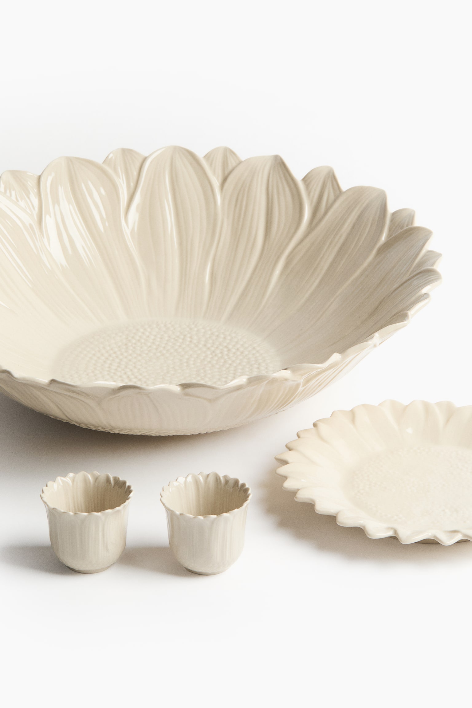 Piatto da dessert a girasole - Beige chiaro/Giallo/Arancione - 3