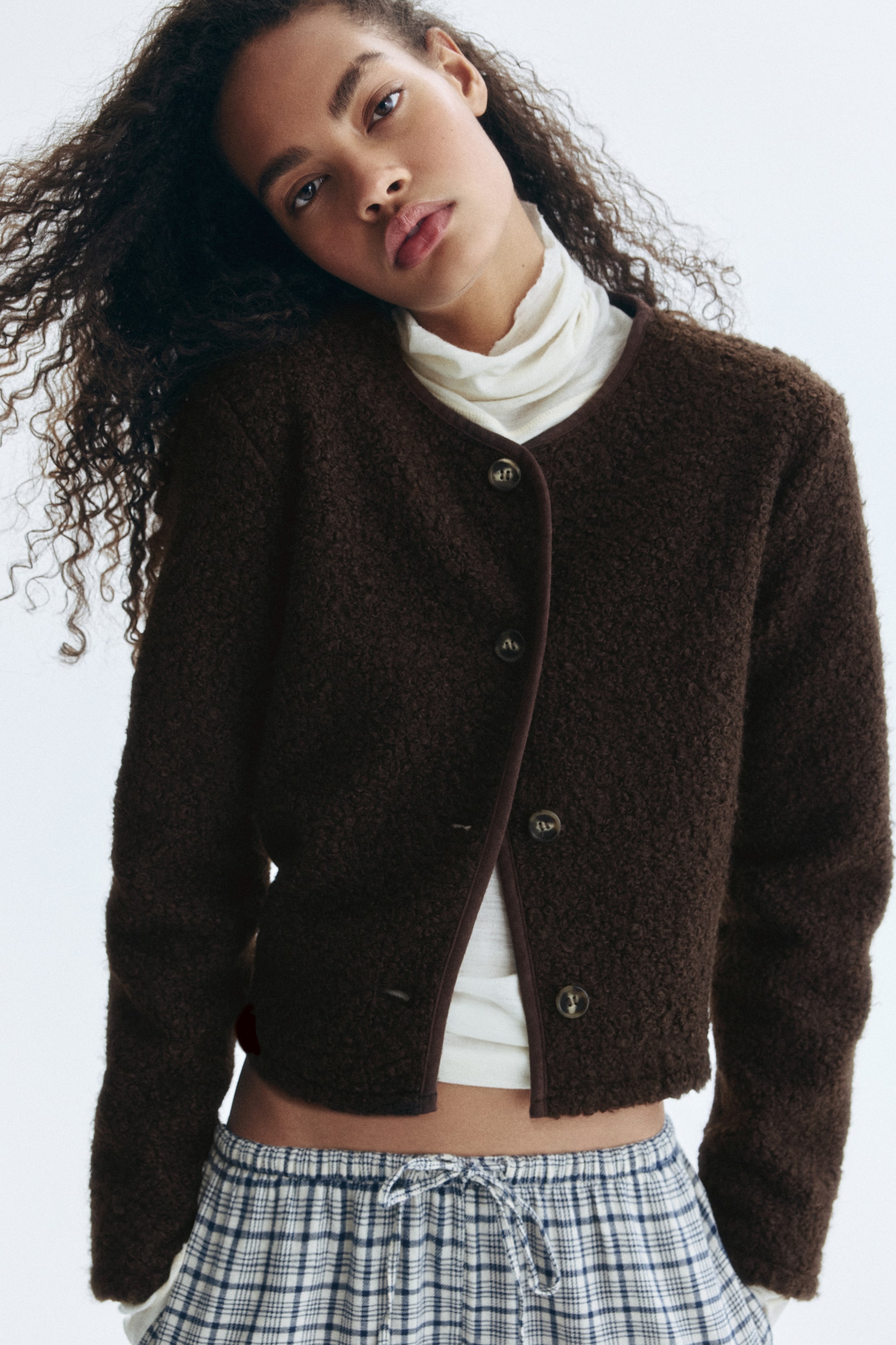 View larger image: Teddy cardigan - Dark brown - Ladies | H&M 2