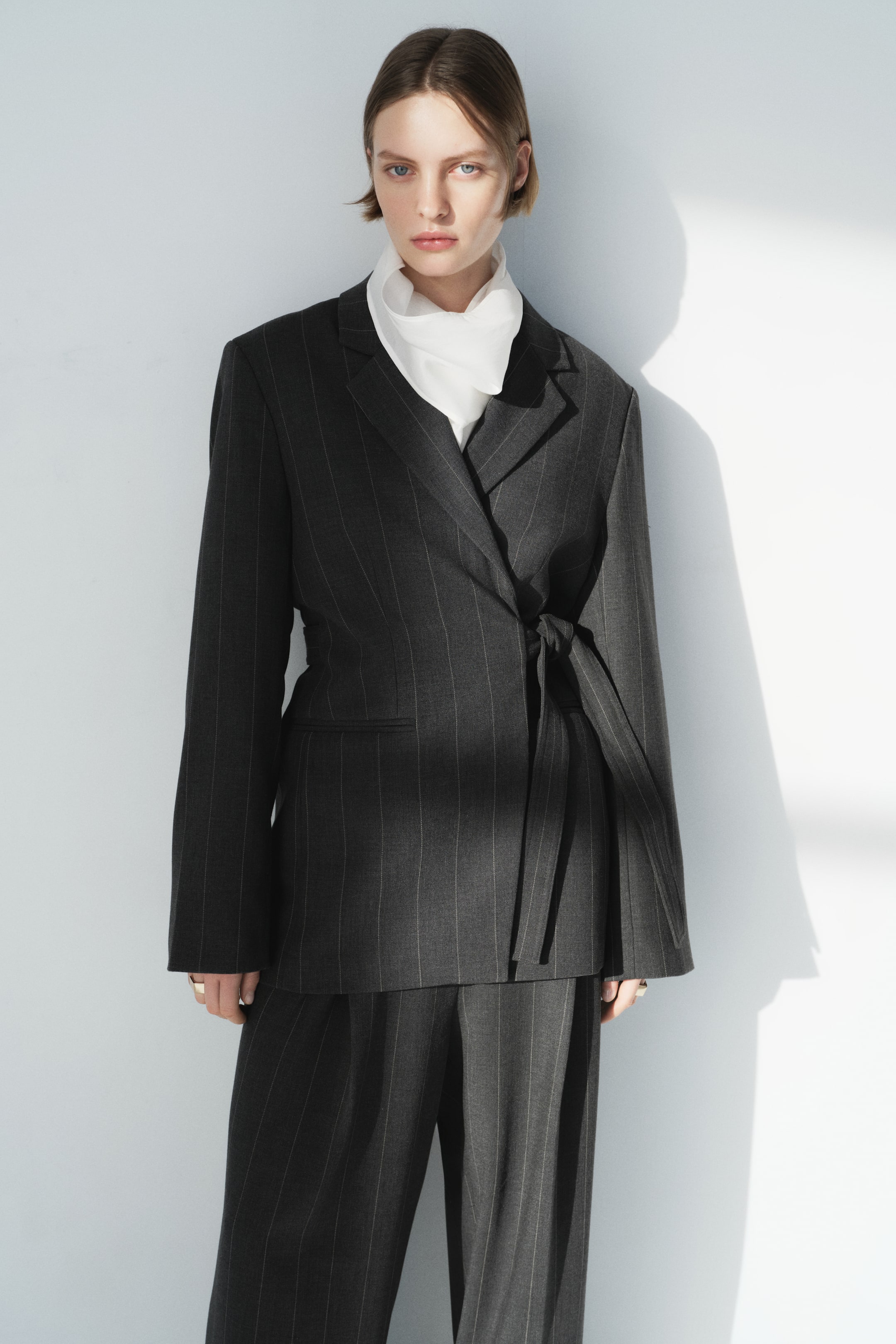 View larger image: Wrap blazer - Dark grey/Pinstriped - Ladies | H&M IN 2