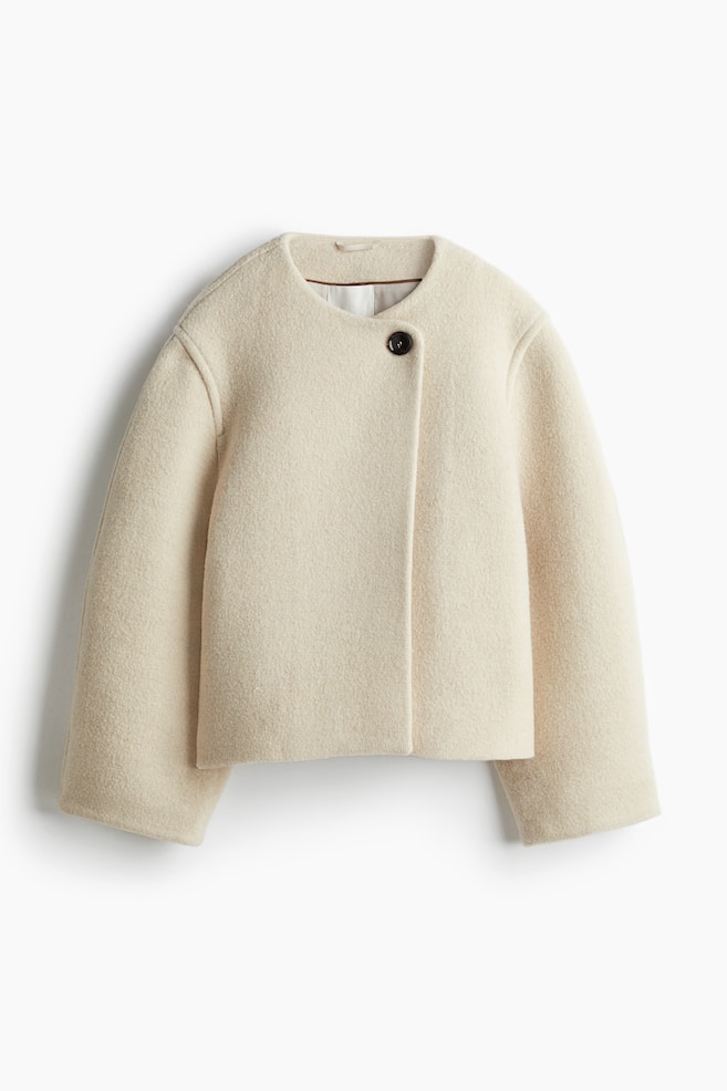Veste en laine mélangée - Beige clair - 1