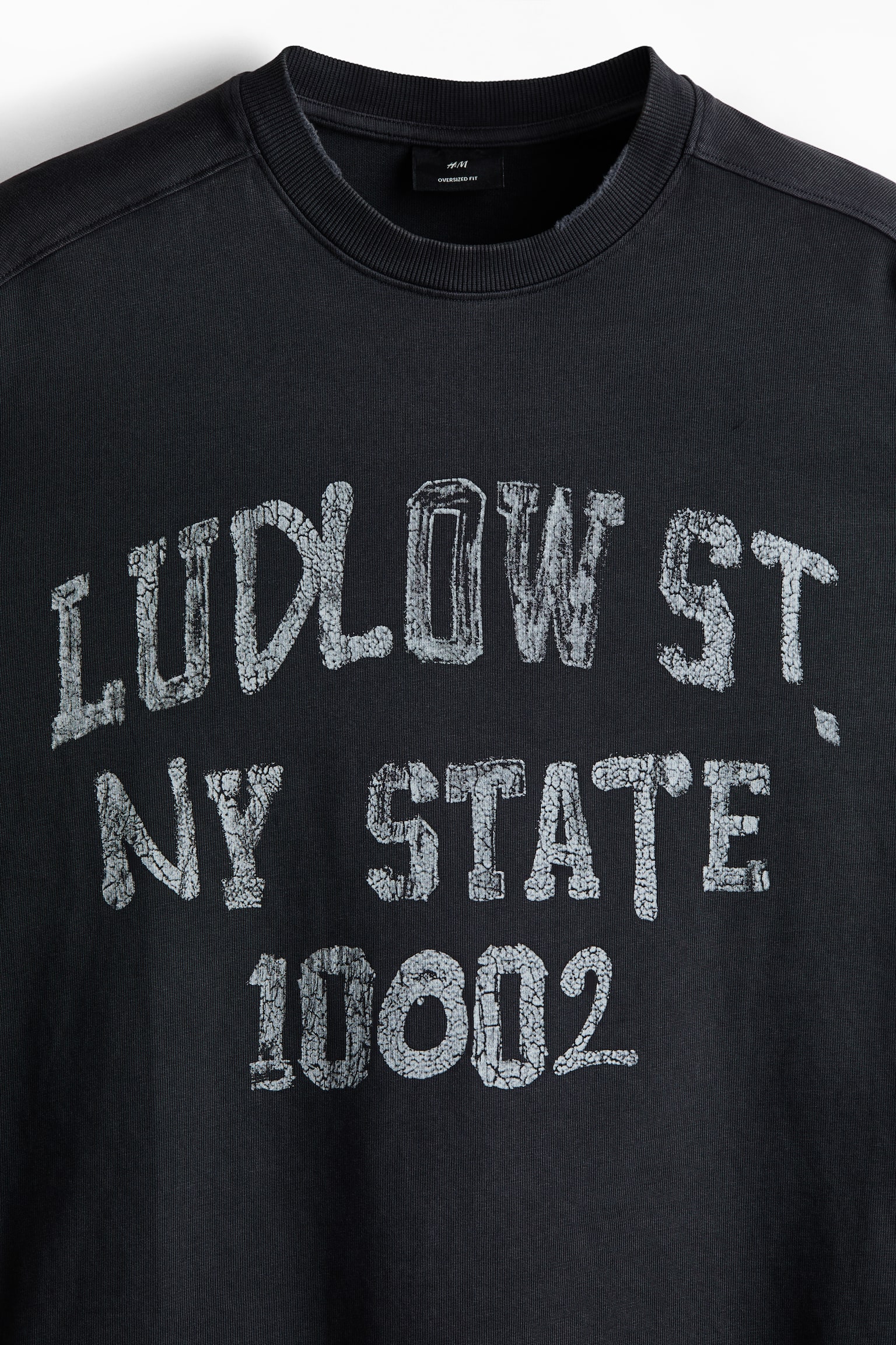 Oversized Fit Printed jersey top - Dark grey/Ludlow St./Cream/NYC - 6