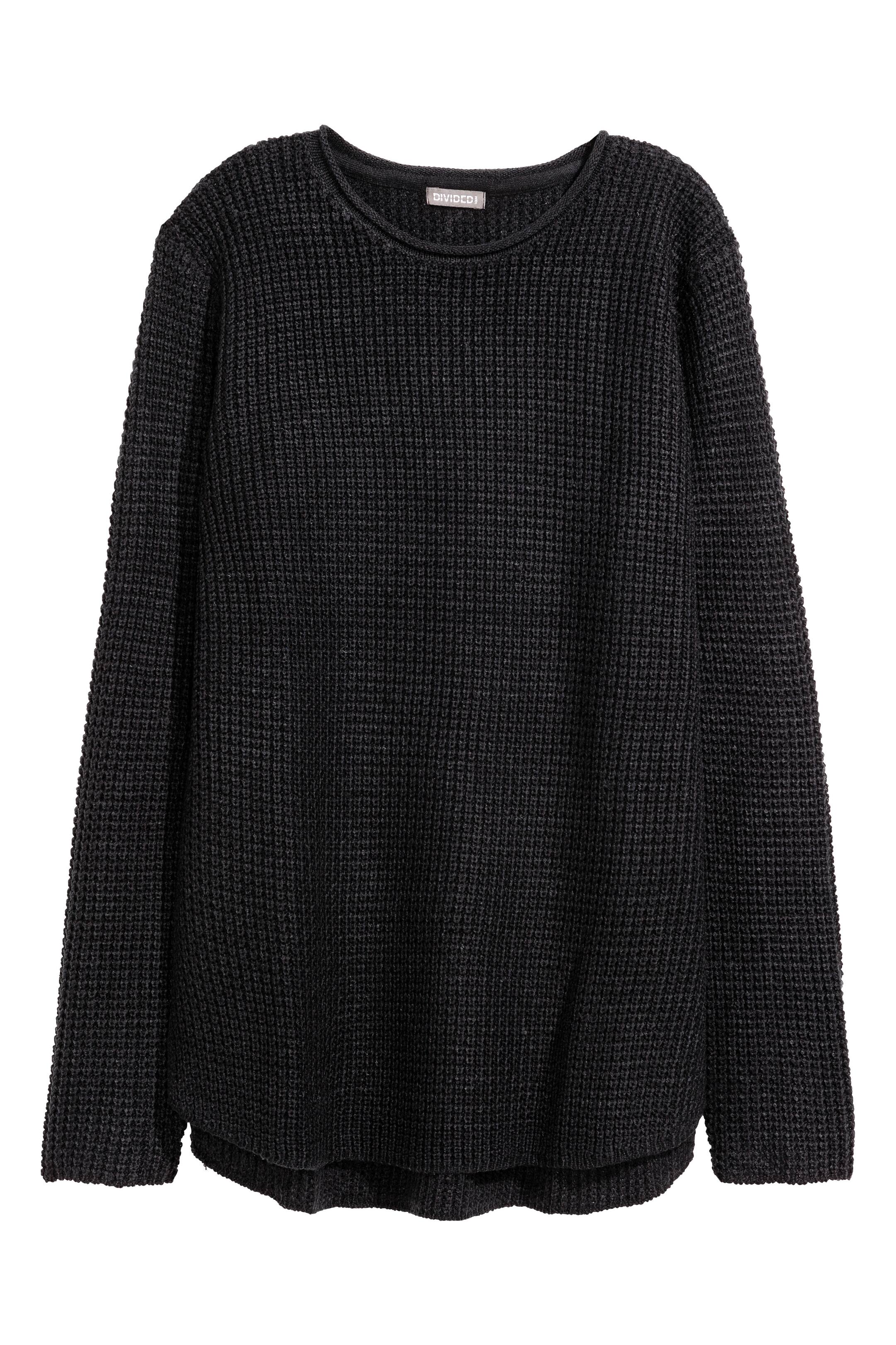 View larger image: Textured-knit jumper - Black - Men | H&M GB 1