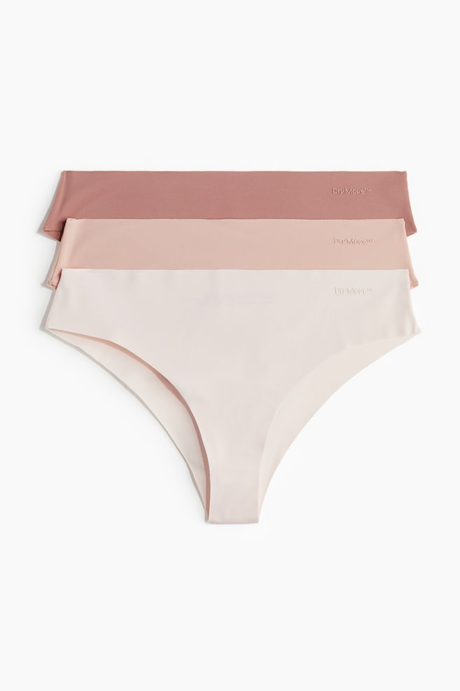 3-pack sports Brazilian briefs with DryMove™ - Powder pink/Beige/Dark beige - 1