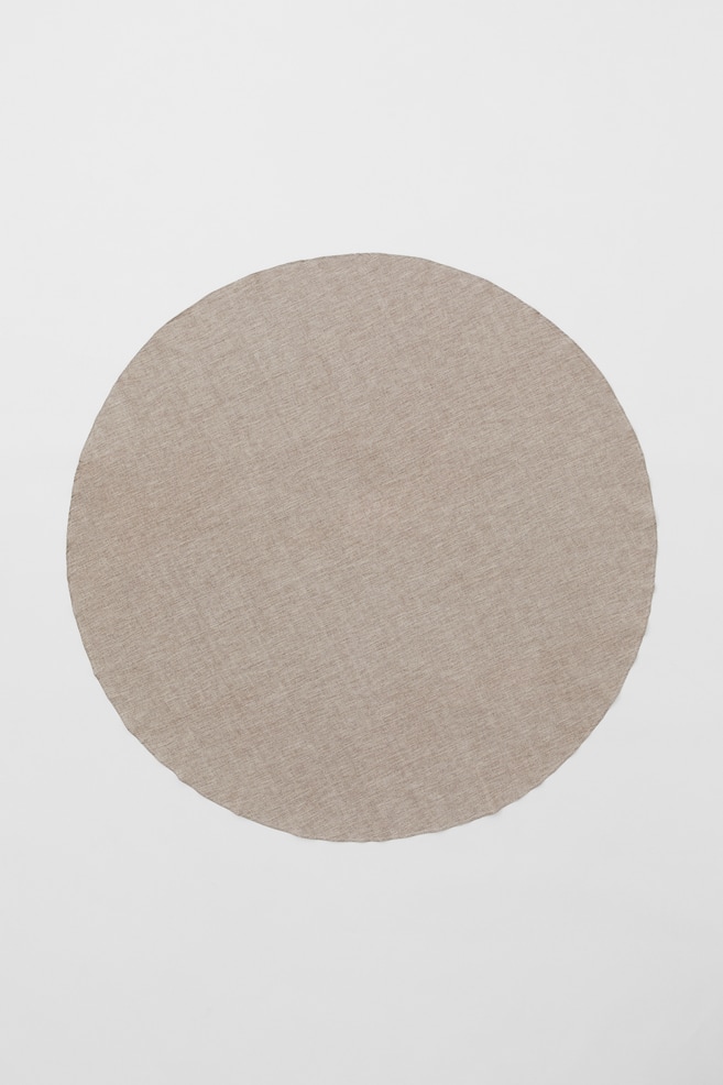 Round linen-blend tablecloth - Beige marl/Light beige/Grey marl - 3