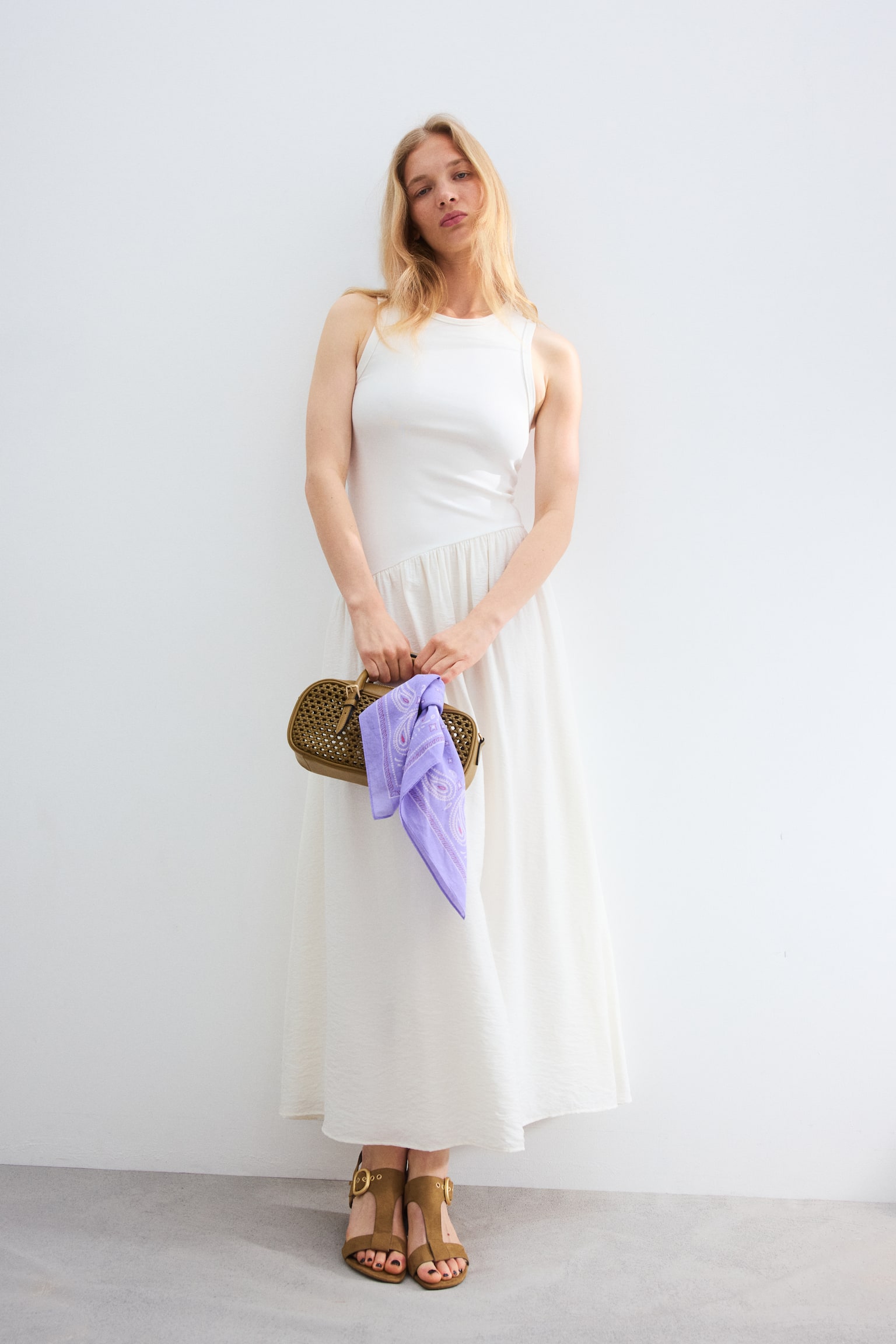 צעיף כותנה עם דוגמה - סגול/דוגמת פייזלי/אדום שזיף/דוגמת פייזלי - 4