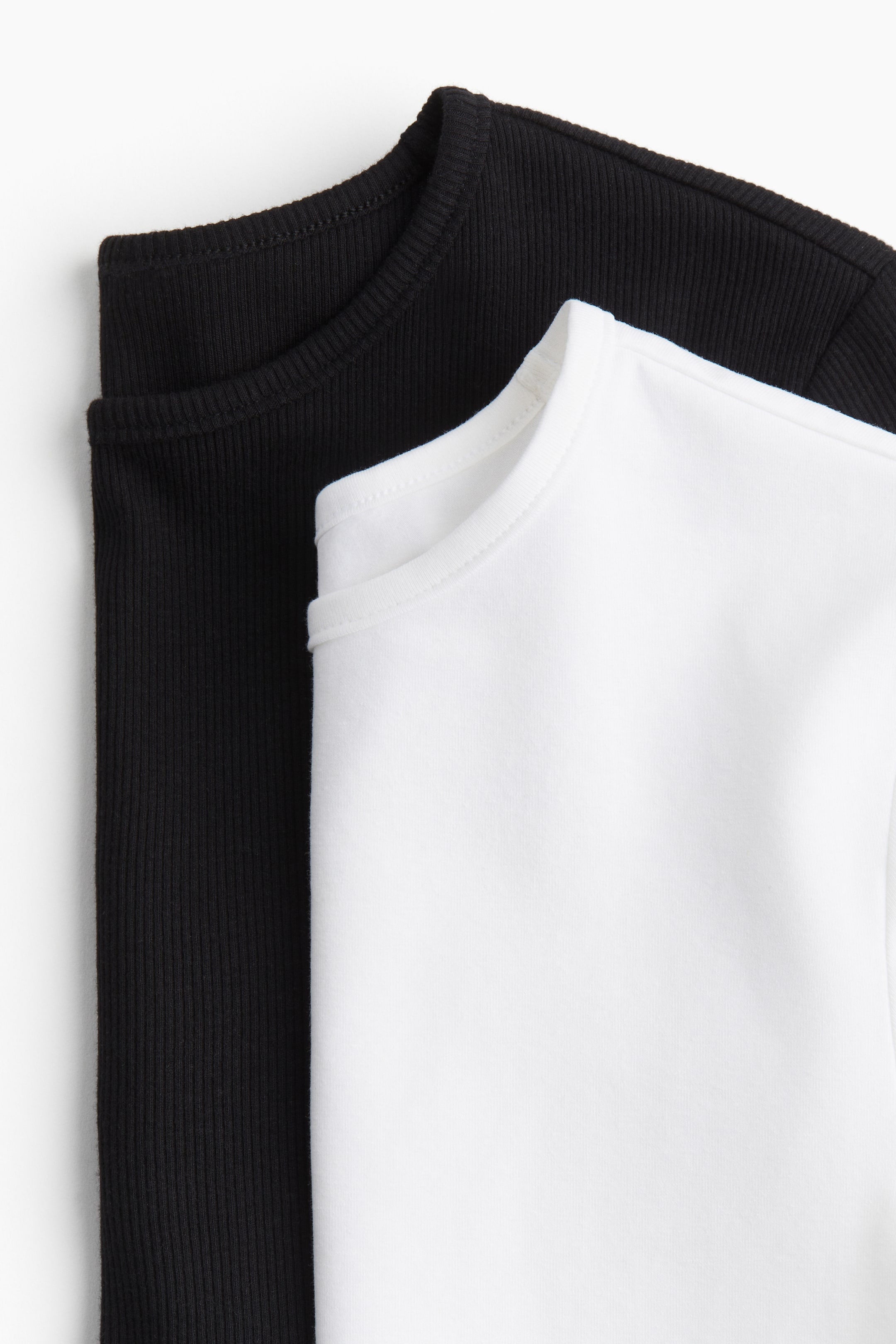 2-pack T-shirts - White/black - Ladies | H&M US