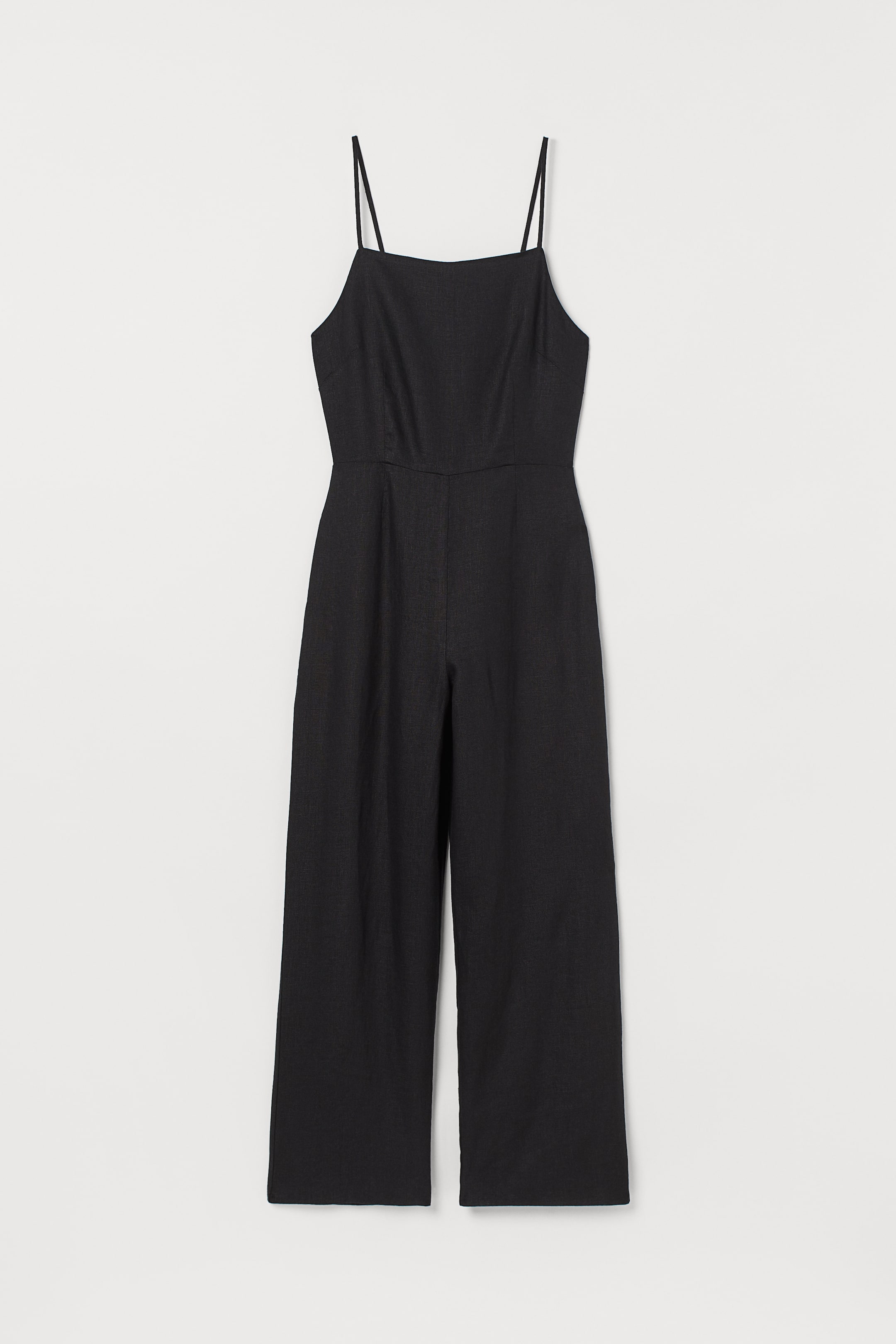 Linen Jumpsuit - Sleeveless - Black - Ladies | H&M US