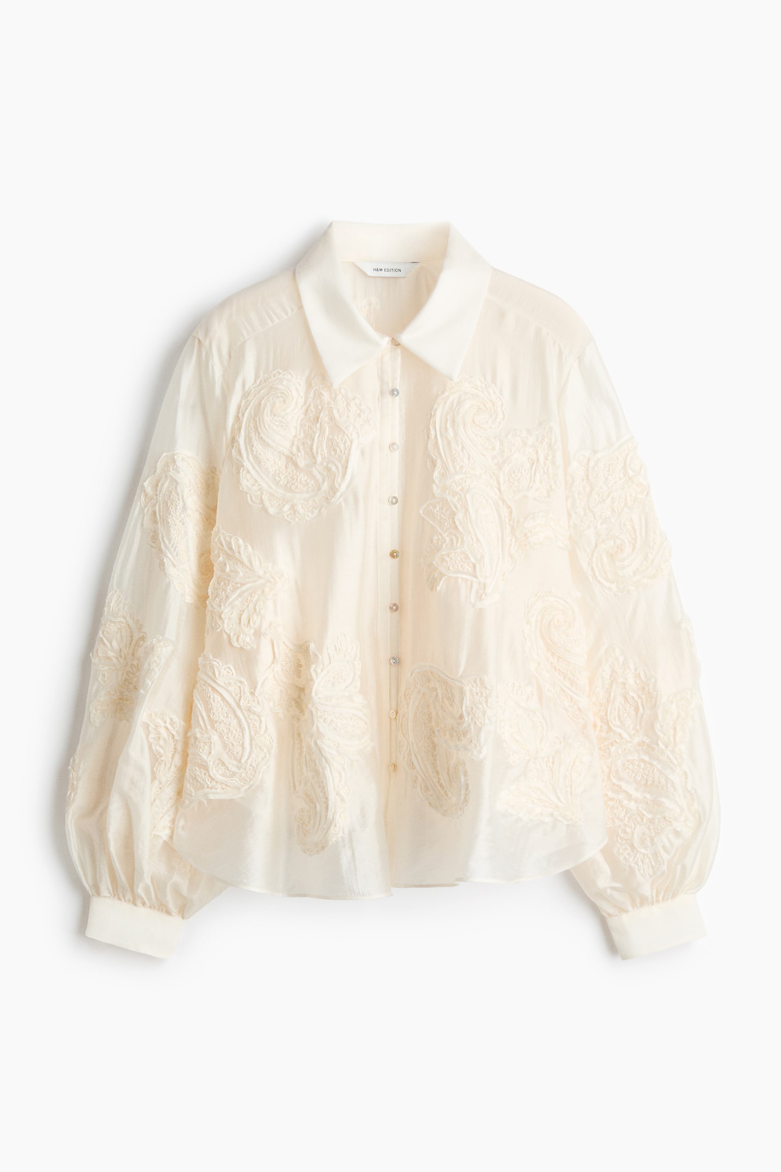 Embroidered blouse - Cream - 2