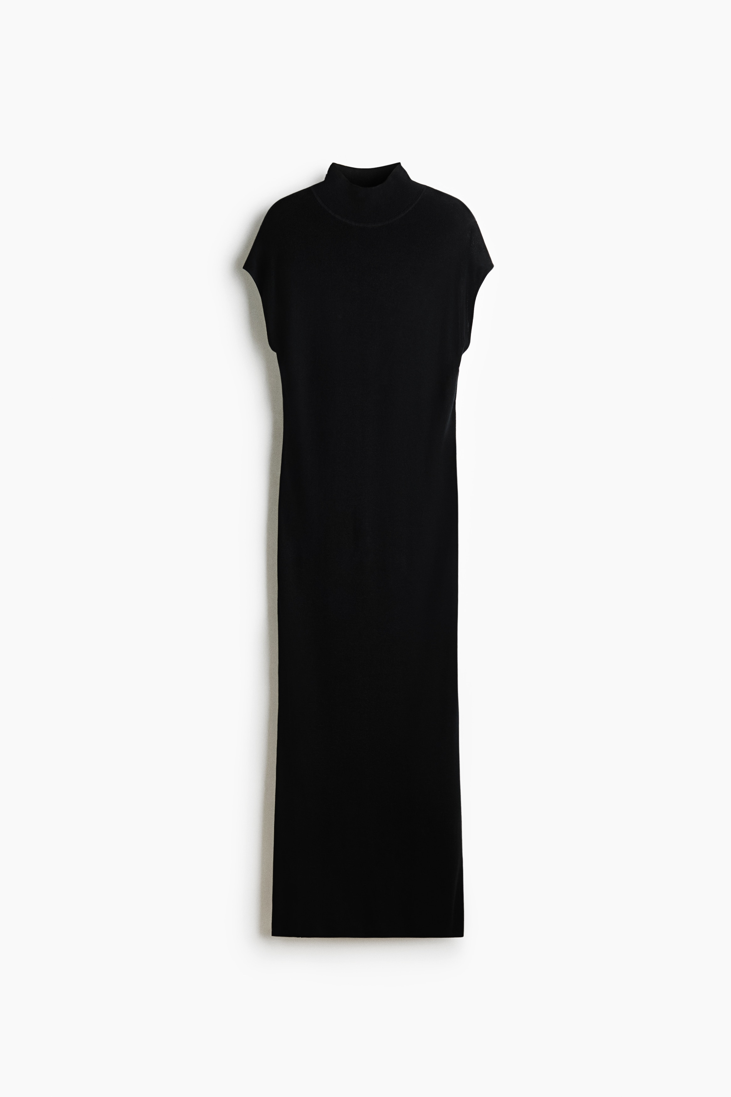 Feinstrick-Kleid mit Turtleneck - Black