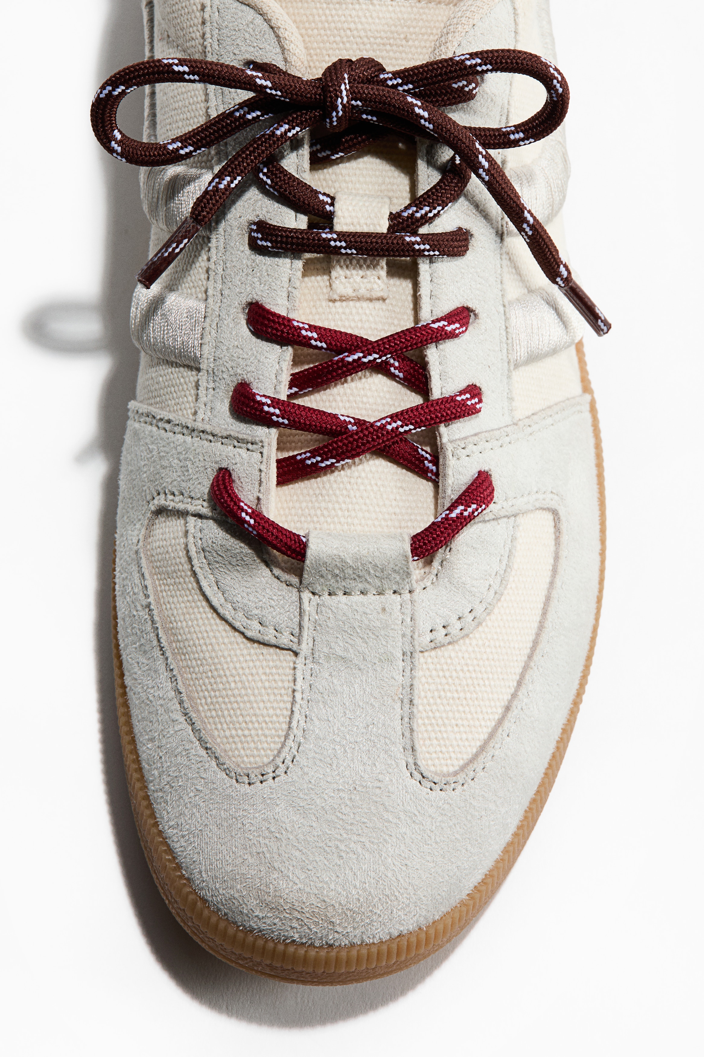 2 чифта връзки за обувки - Кафяв/Червен/Кремав/Морскосин