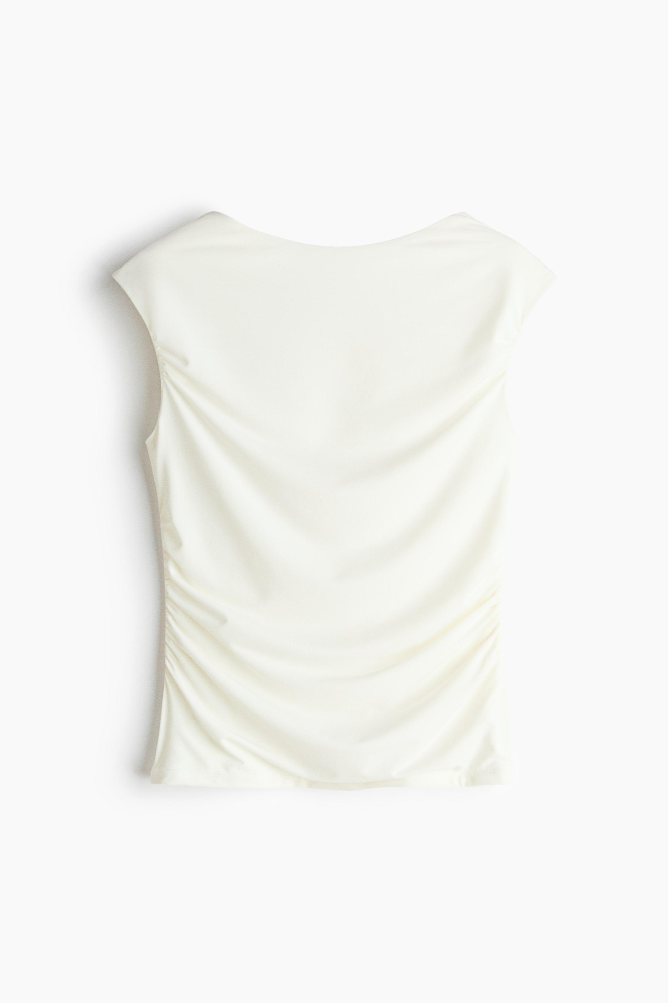 Particular Top Women's White Draped Boat-Neck Top | H&M US