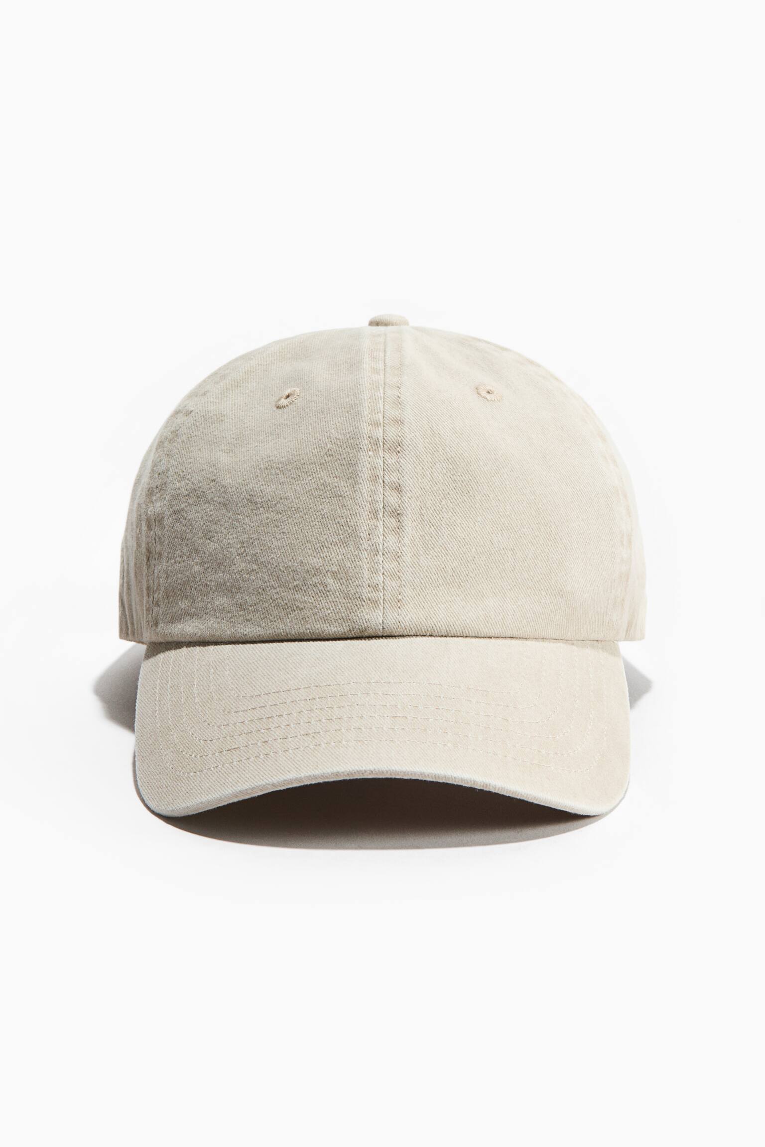 Gorra en sarga de algodón - Beige/Negro/Azul denim oscuro