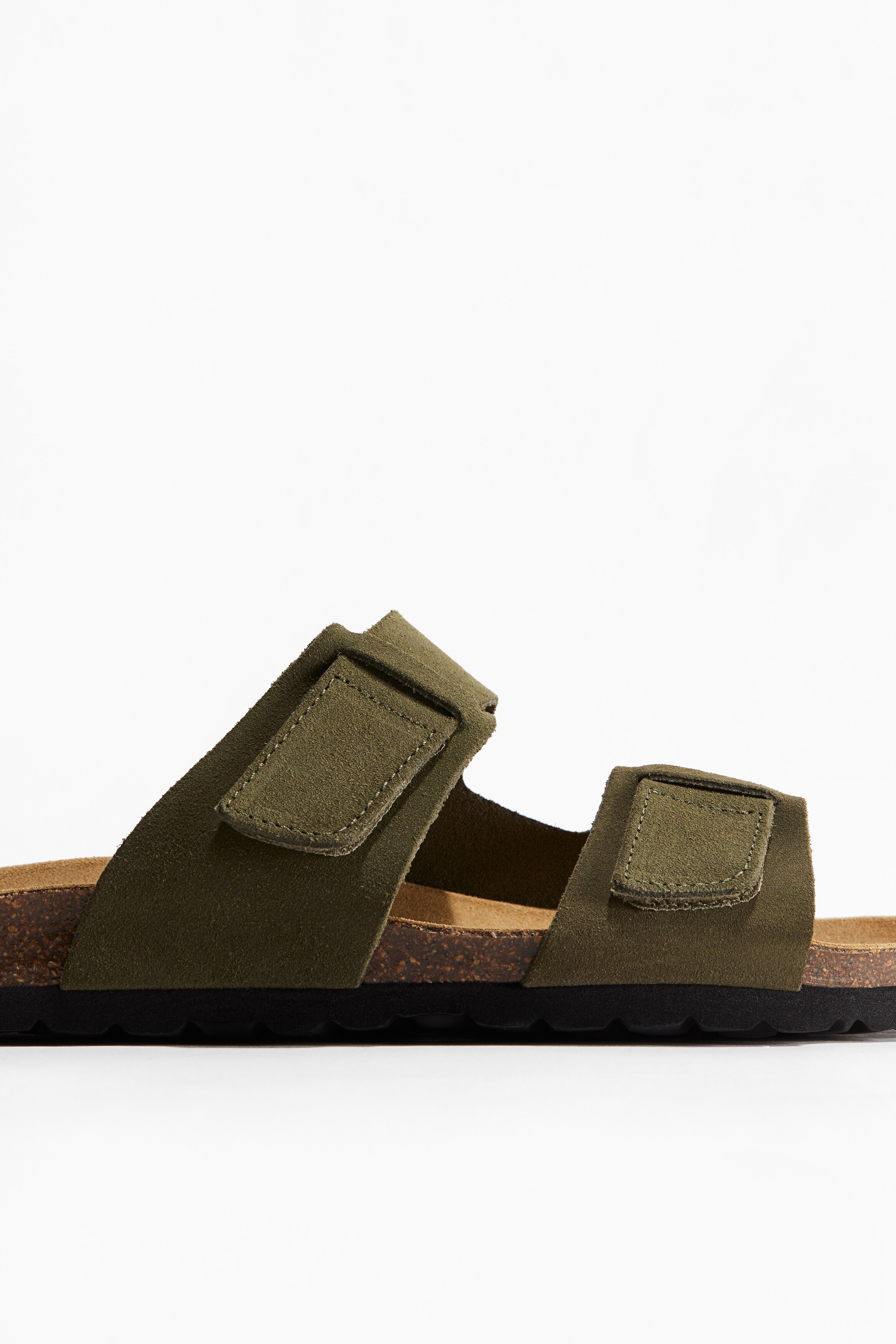 Pantoletten aus Veloursleder - Ohne Absatz - Khaki green - Men 