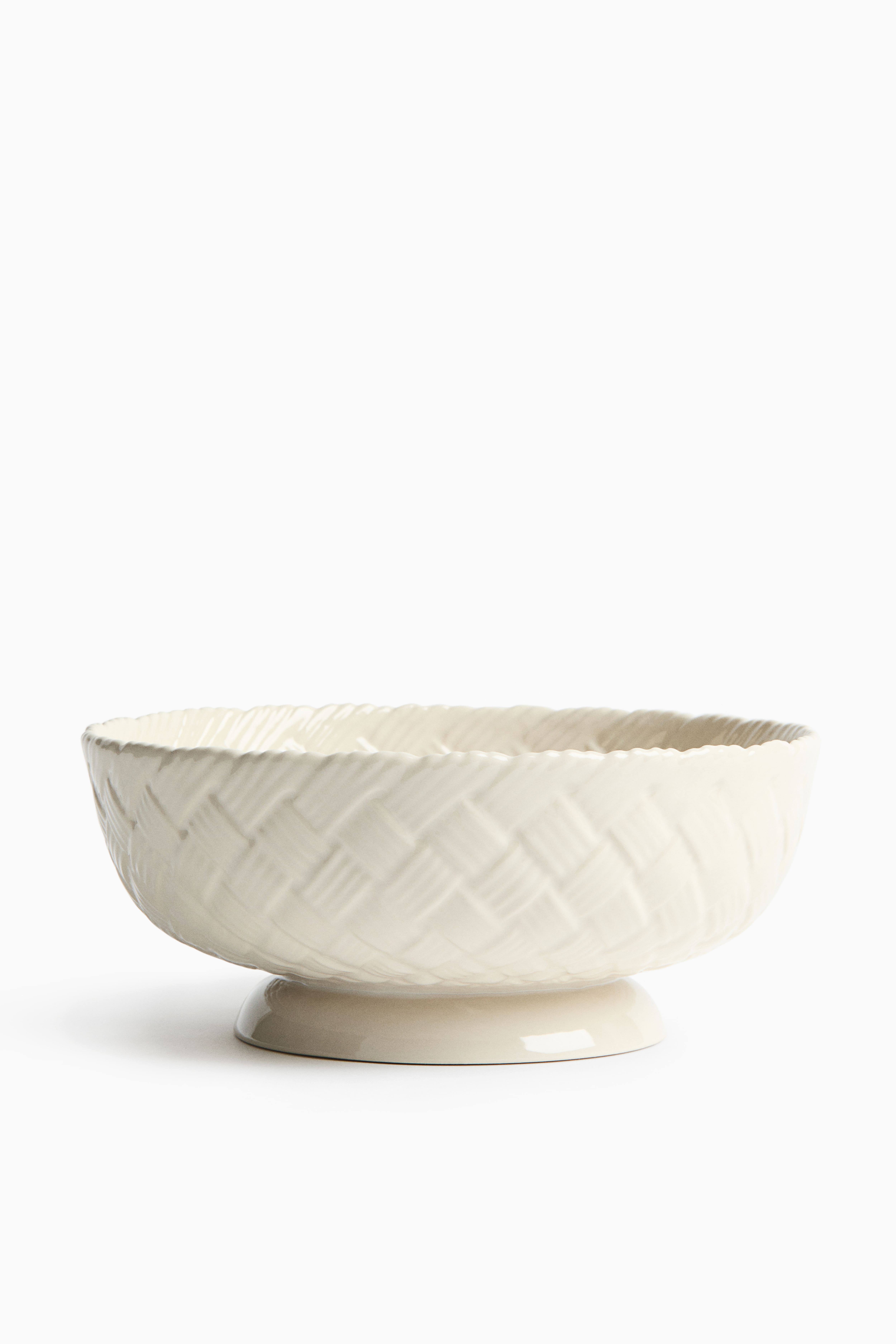 Large Braided-Look Stoneware Bowl