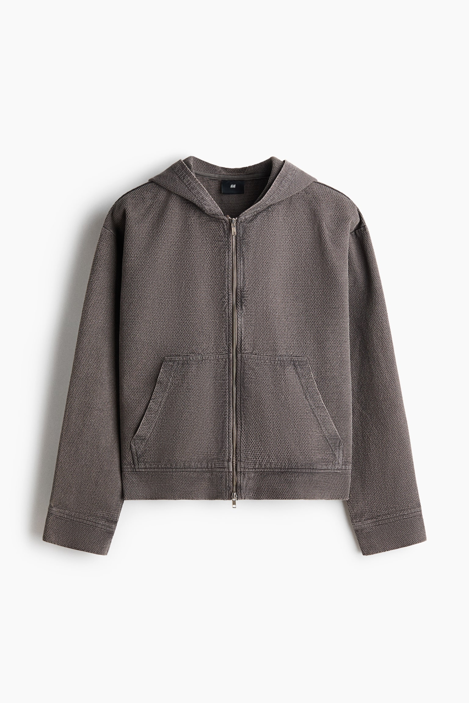 Surchemise à capuche avec zip - Taupe foncé/Beige