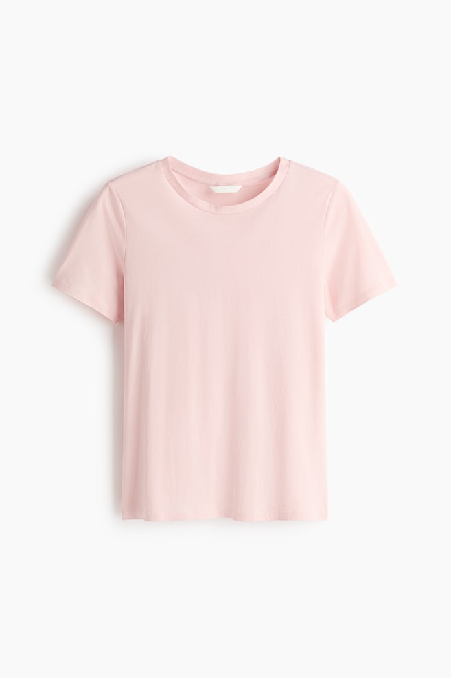 Cotton T-Shirt - Light pink/White/navy blue striped/Khaki green - 1