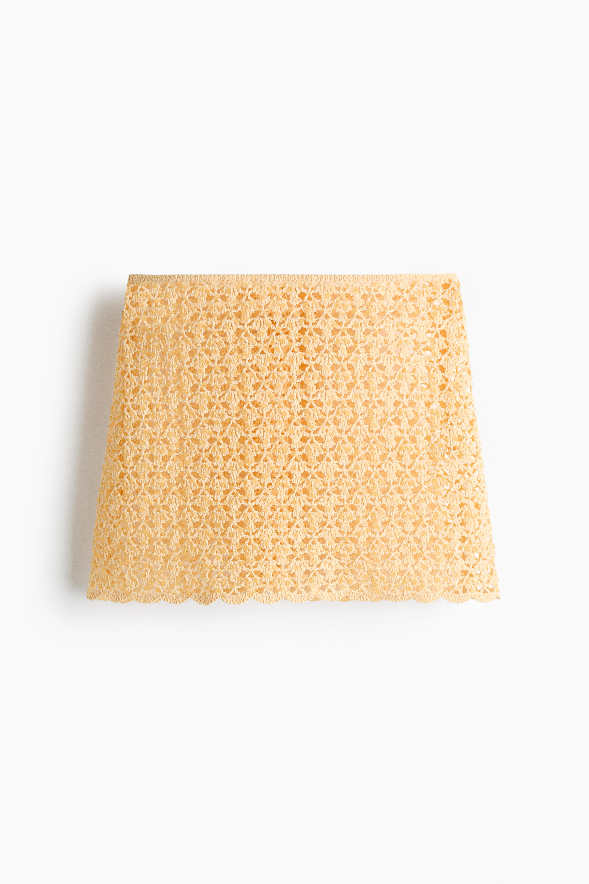 Sequined crochet-look beach skirt - Jaune/Rose/Turquoise clair