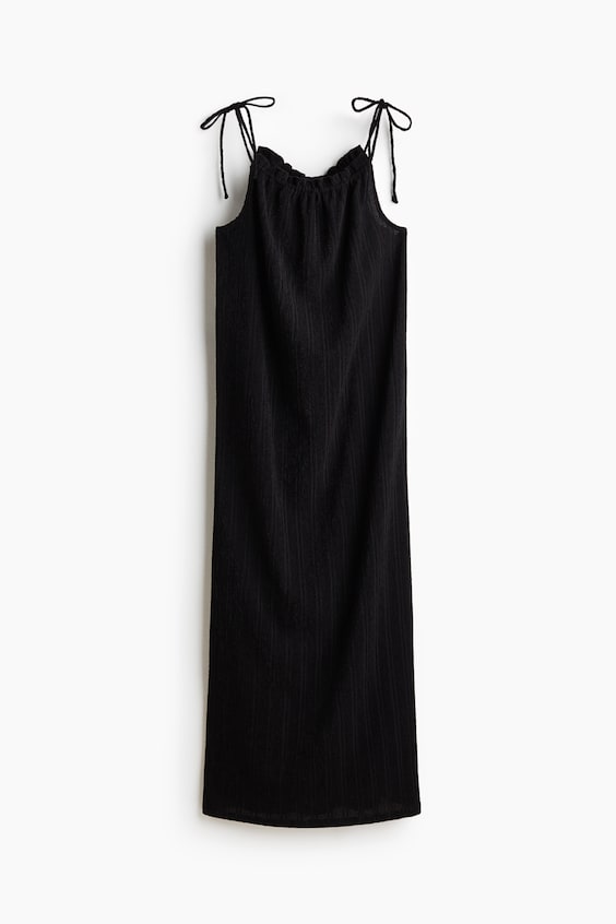 Женские платья H&M Crinkled Dress with Tie Shoulder Straps
