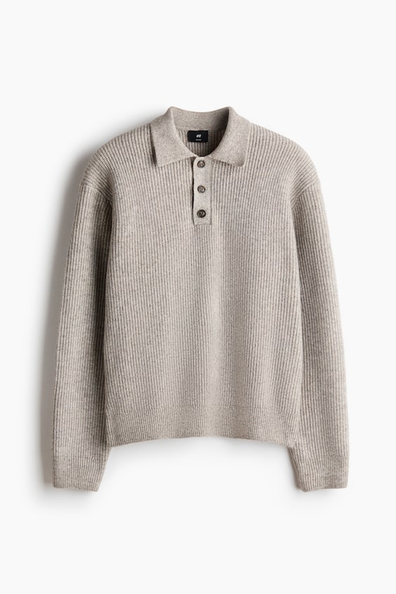 Dzianinowy top polo Relaxed Fit