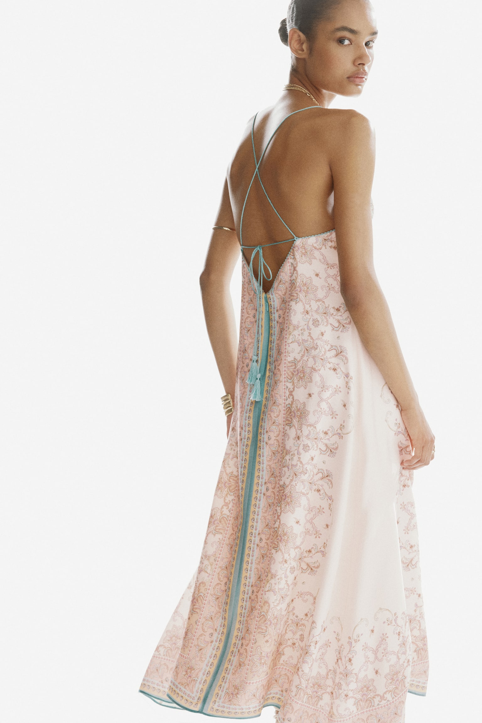 Женское платье H&M Low-Back A-Line, цвет: Светлый розовый — фото 4
