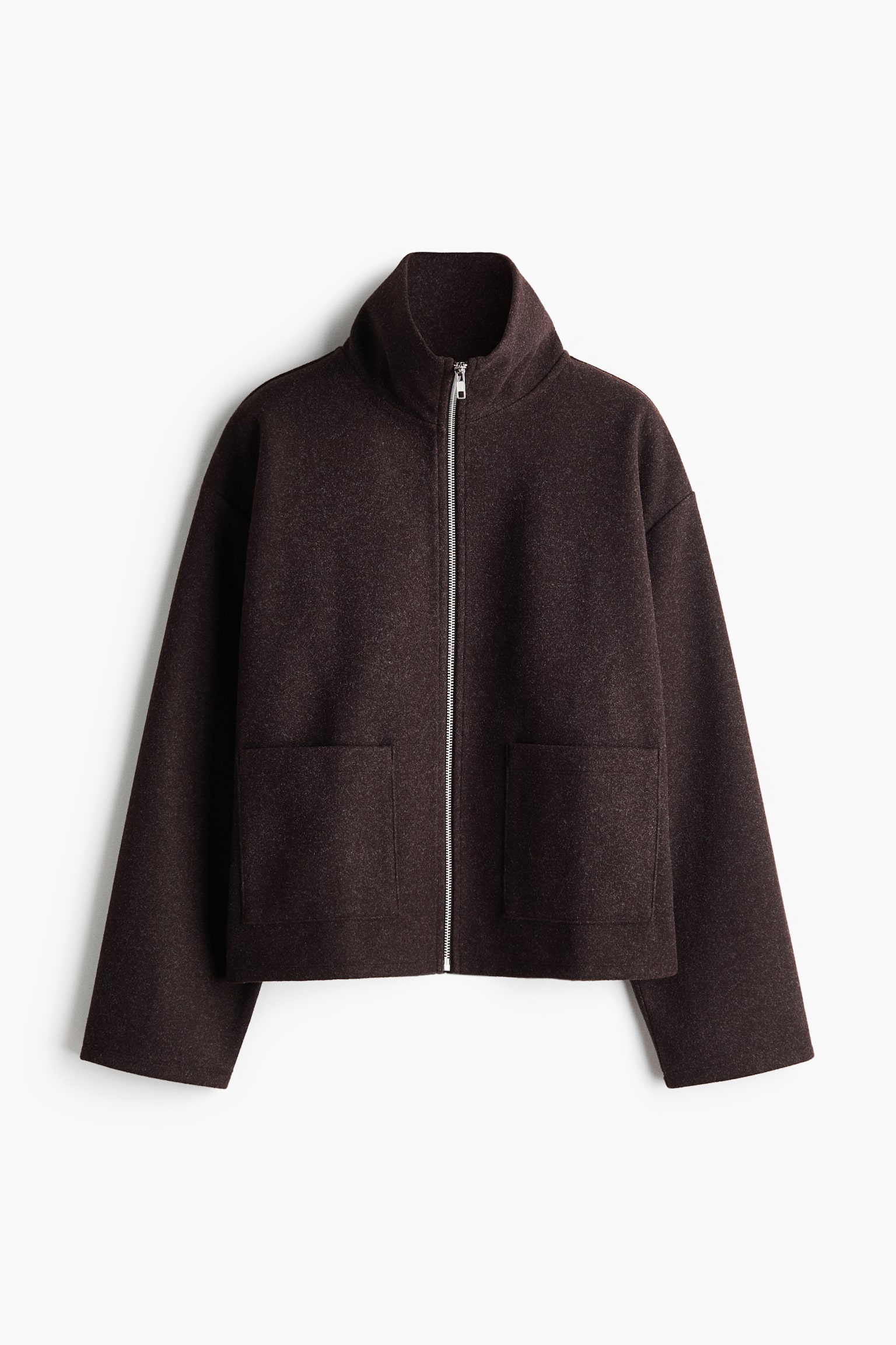 Женская куртка H&M Sweatshirt, цвет: Тёмный коричневый — фото 1