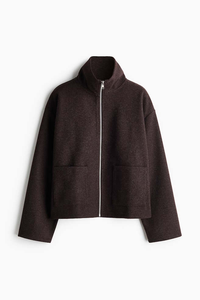 Sweatshirt Jacket - Dark brown - 1