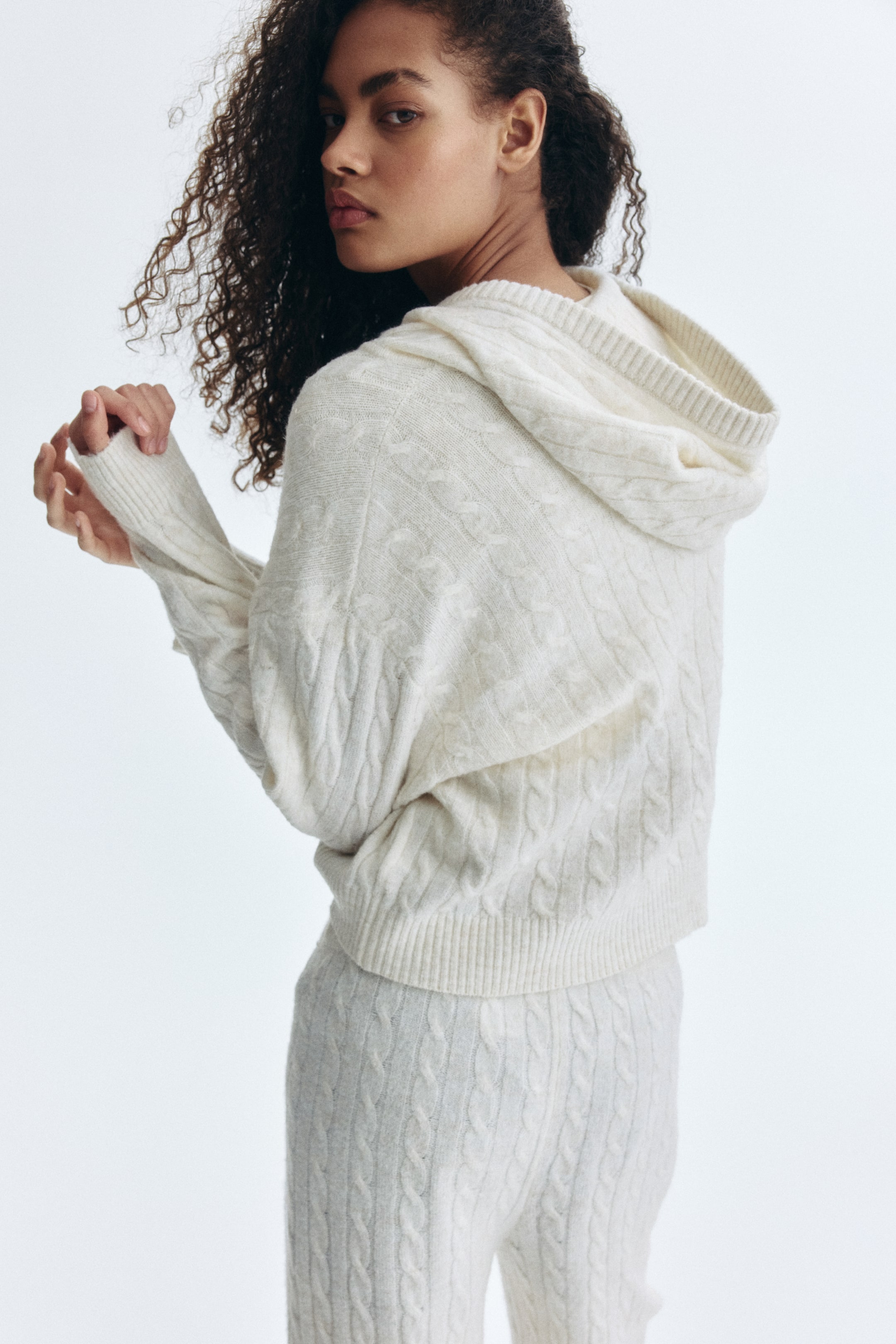 Ingrandisci l'immagine: Cardigan a trecce con cerniera - Crema - DONNA | H&M CH 3