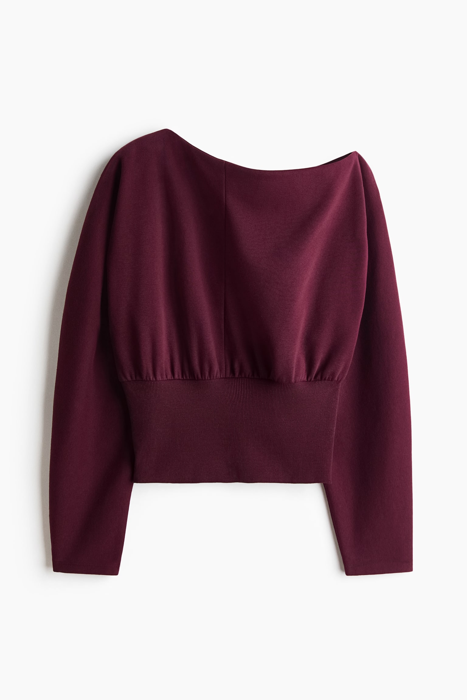 不對稱棉質運動衫 - Burgundy/Navy blue/Cream/Dark brown