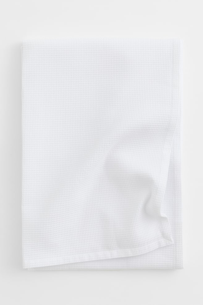 Waffled bedspread - White/Greige/Dark grey - 1