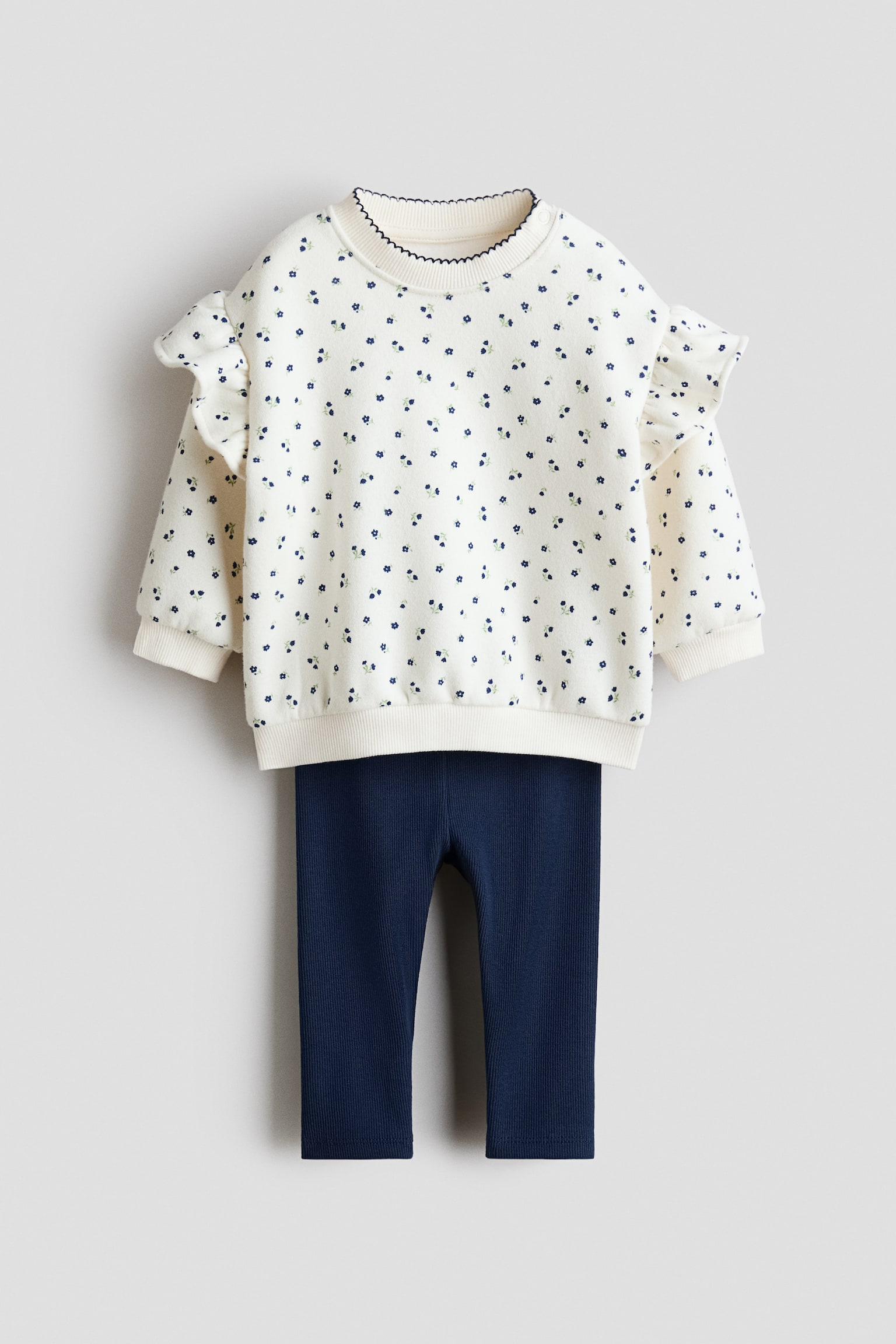 2-piece sweatshirt and leggings set - Navy blue/Floral/Dark grey/Leopard print/Light pink/Floral