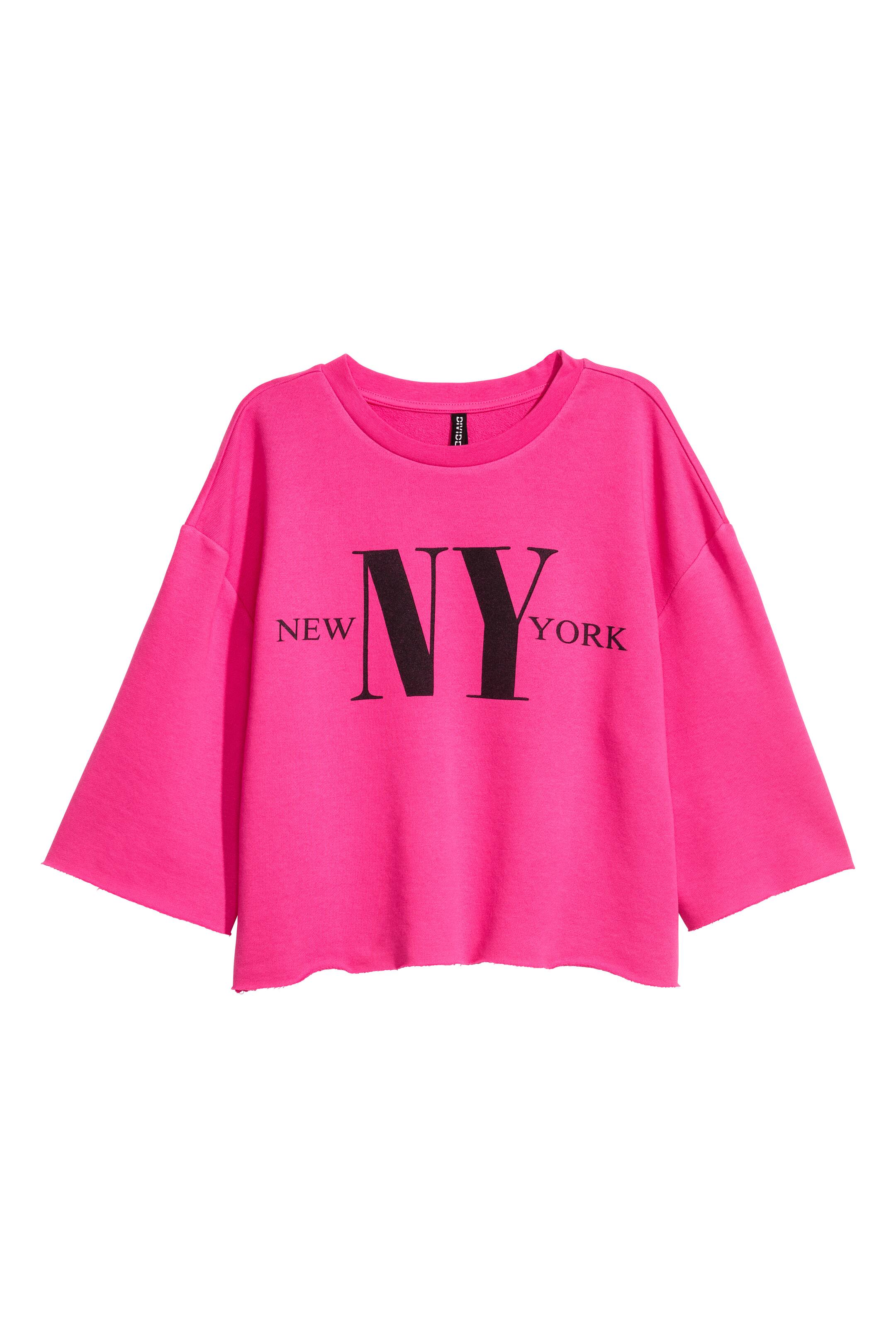 View larger image: Cut-off sweatshirt - Cerise - Ladies | H&M GB 1