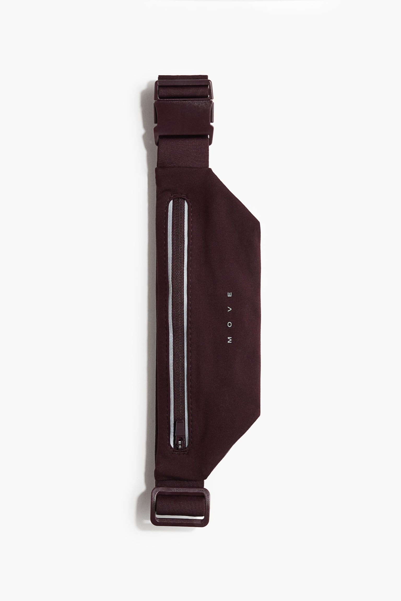Reflective running waist bag - Chocolate plum/Black
