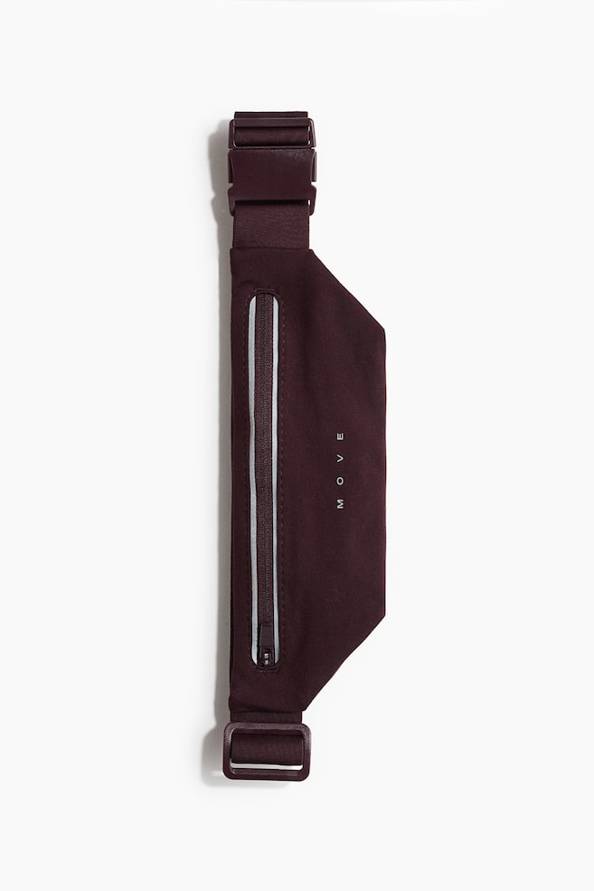 Reflective running waist bag - Chocolate plum/Black - 1