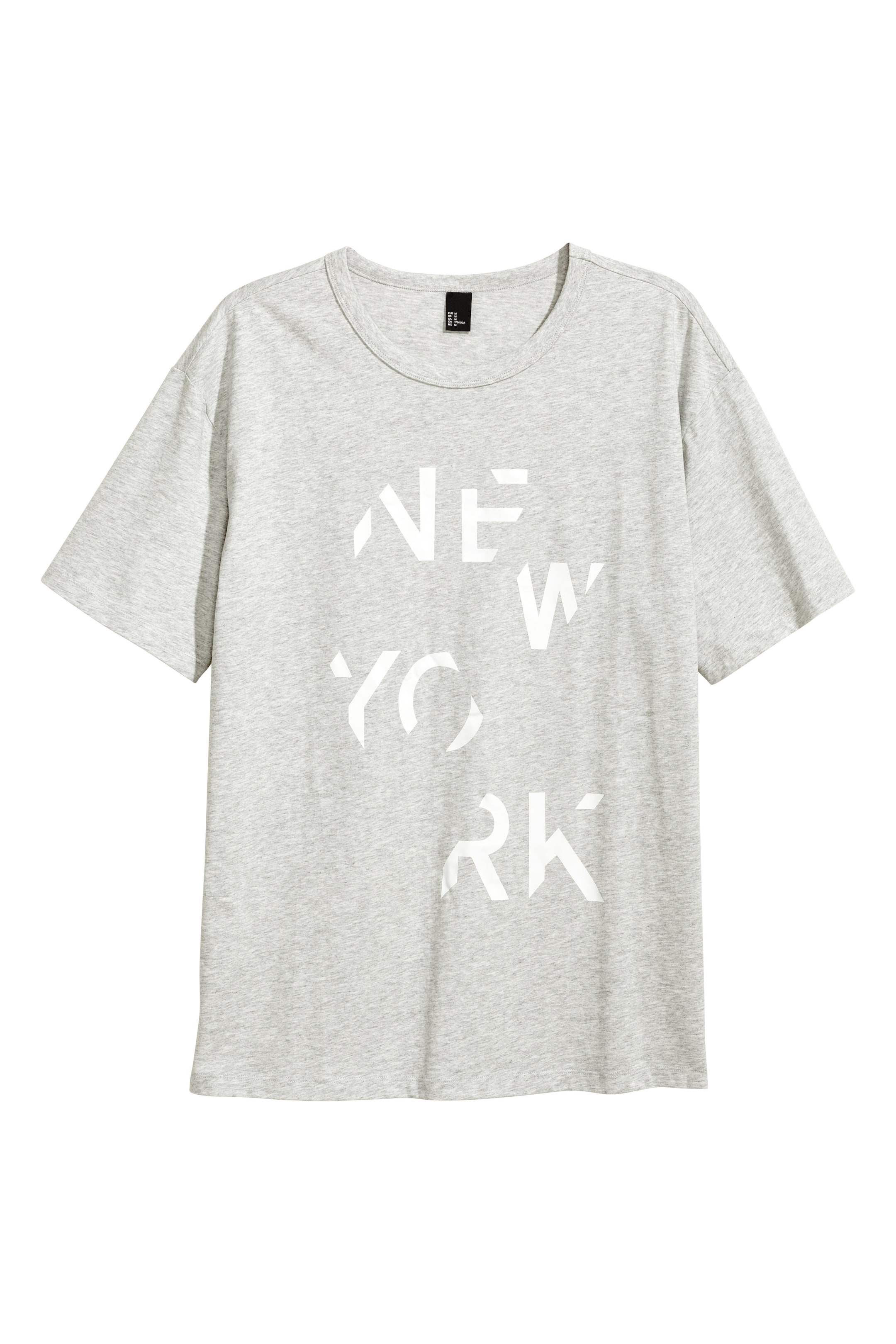 View larger image: Printed T-shirt - Grey marl/New York - Men | H&M GB 1