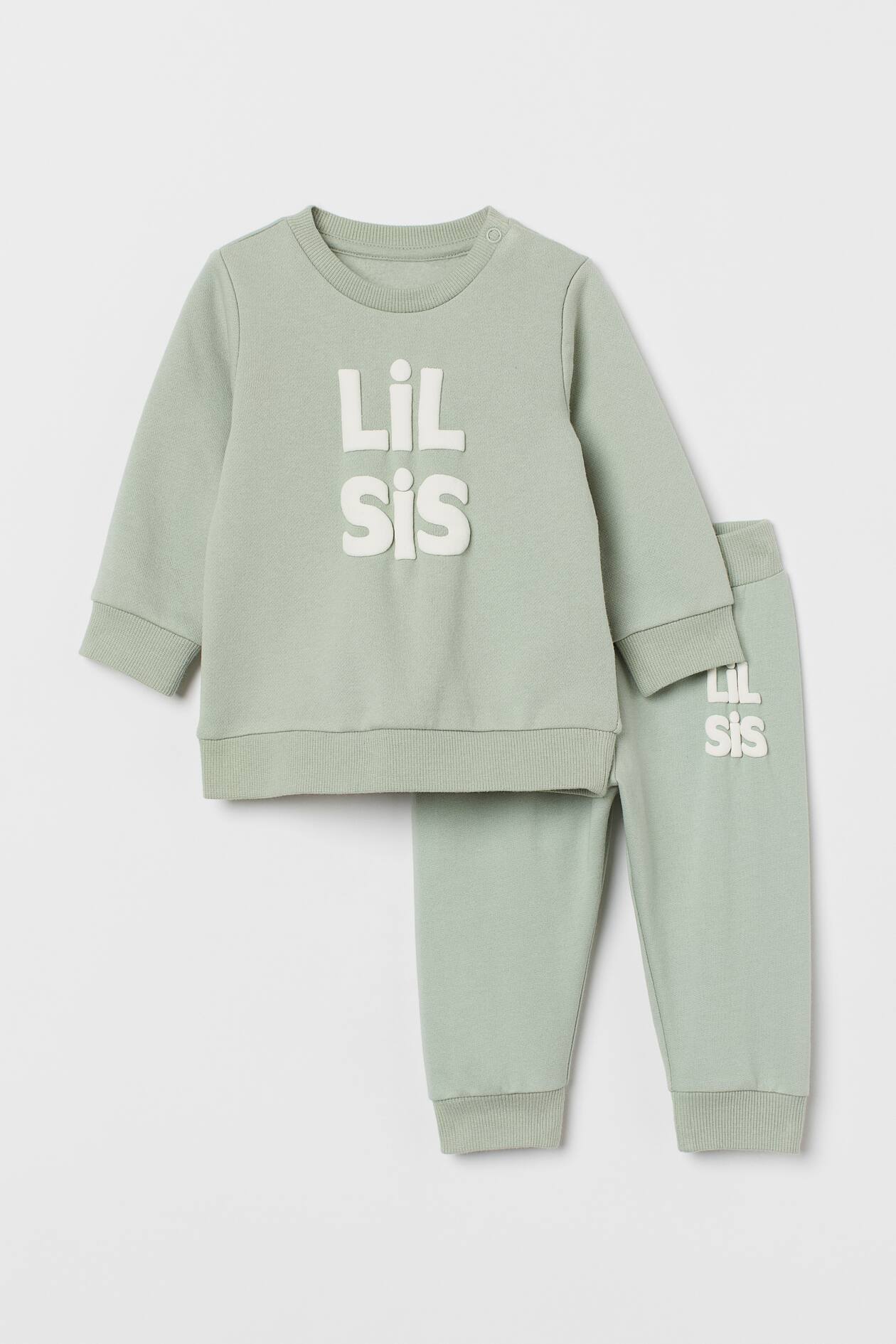 2-piece Sibling Set - Light green/Lil Sis - Kids | H&M US