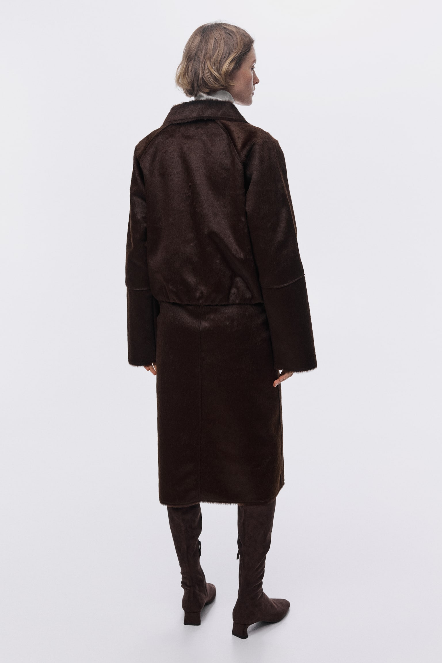 Zip-front skirt - Dark brown - 5