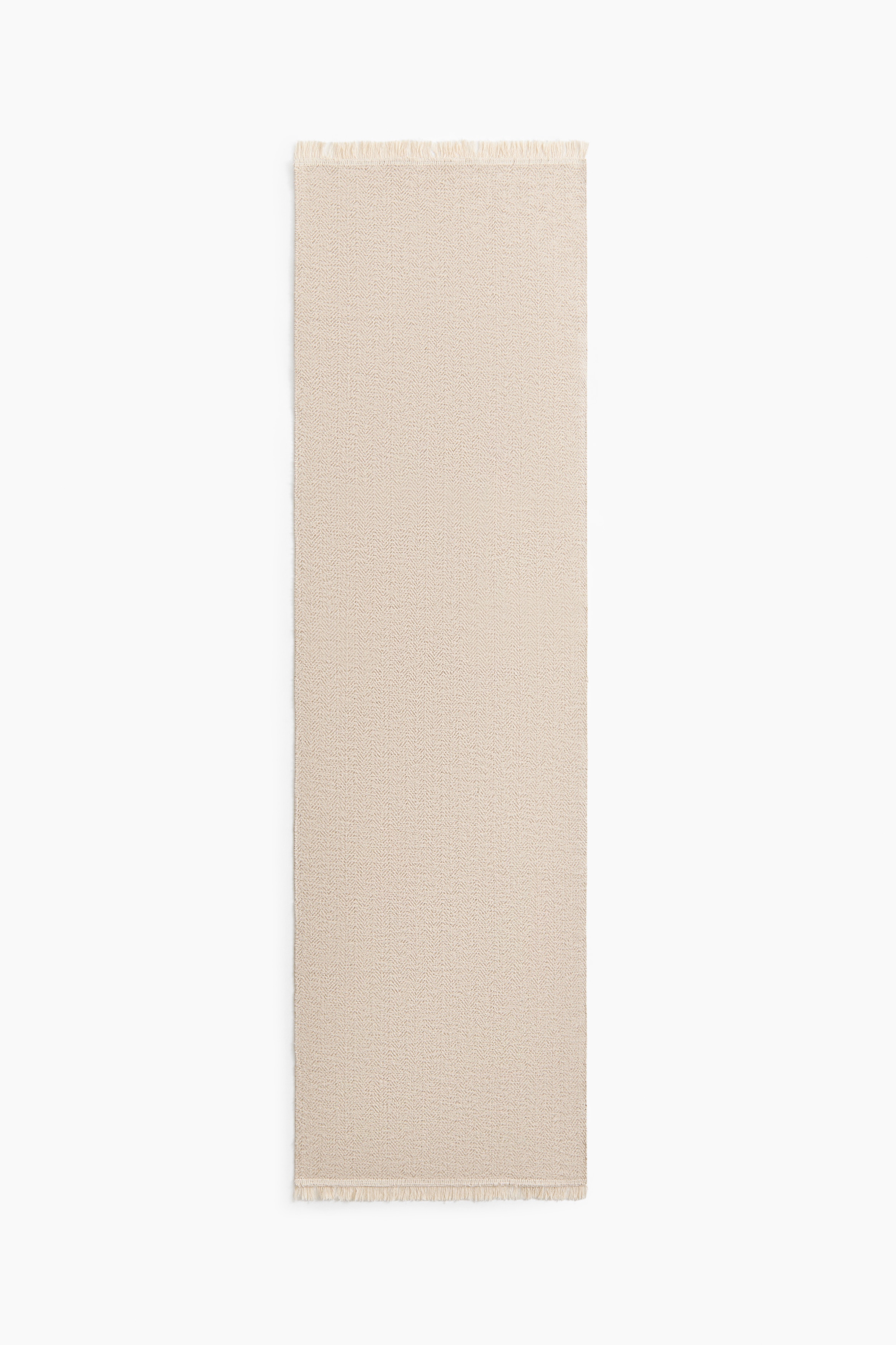 Baumwollläufer mit Fransen - Beige