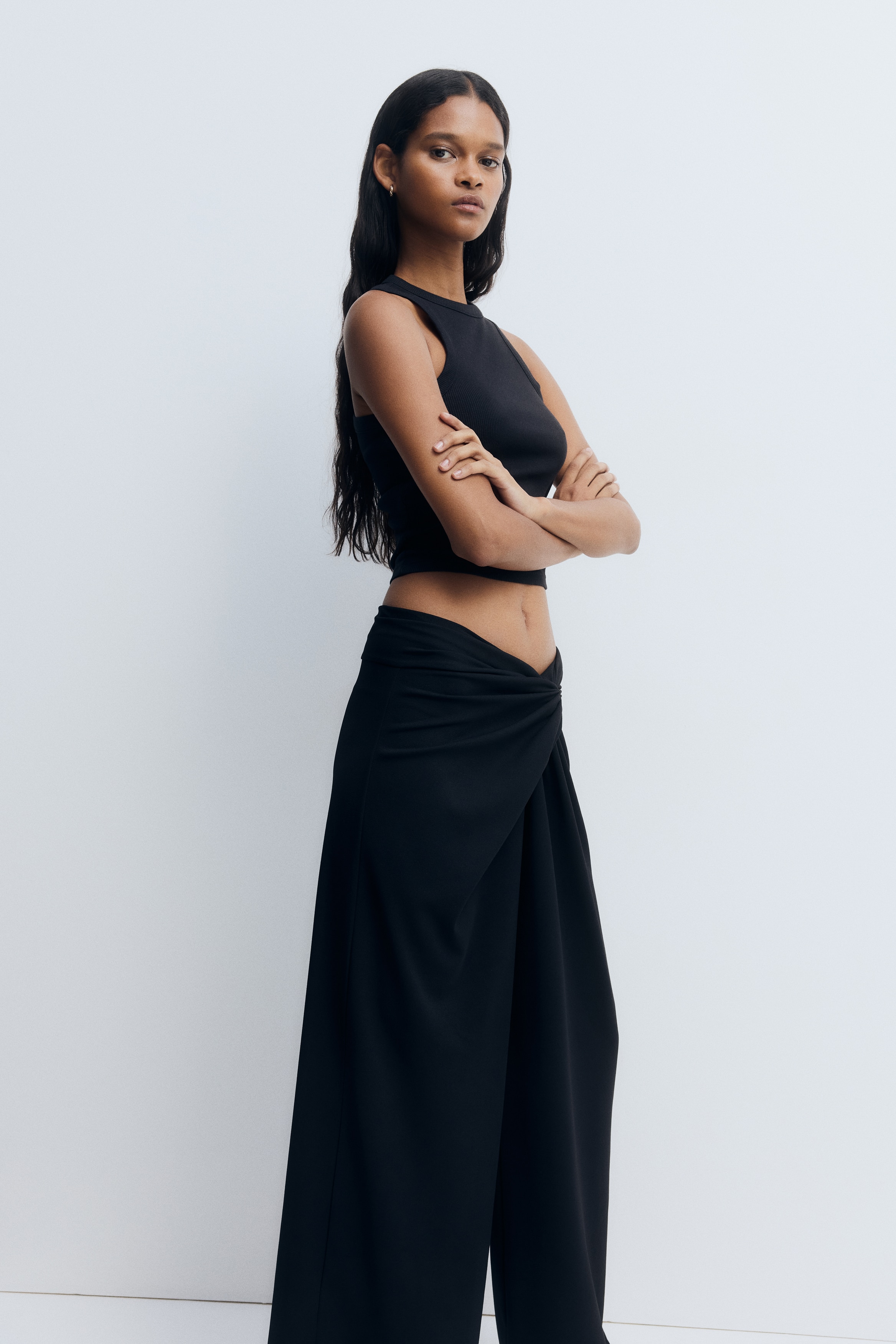 Twisted-Detail Pants - Plum red - Ladies | H&M US