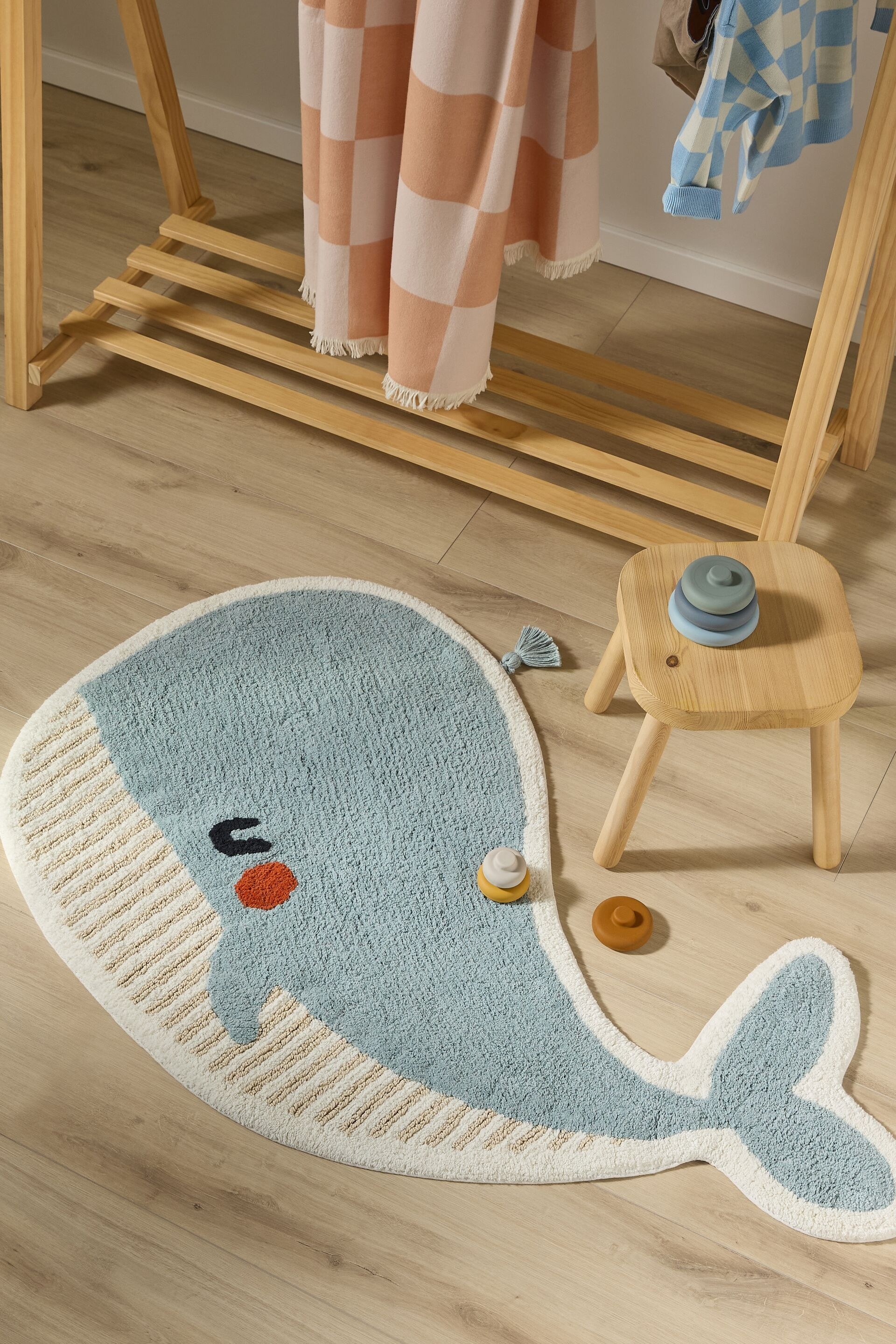 Kindervloerkleed Wasbaar Narius - Lichtblauw