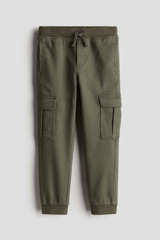 Joggers cargo - Σκούρο χακί/Μαύρο/Σκούρο μπεζ - 1