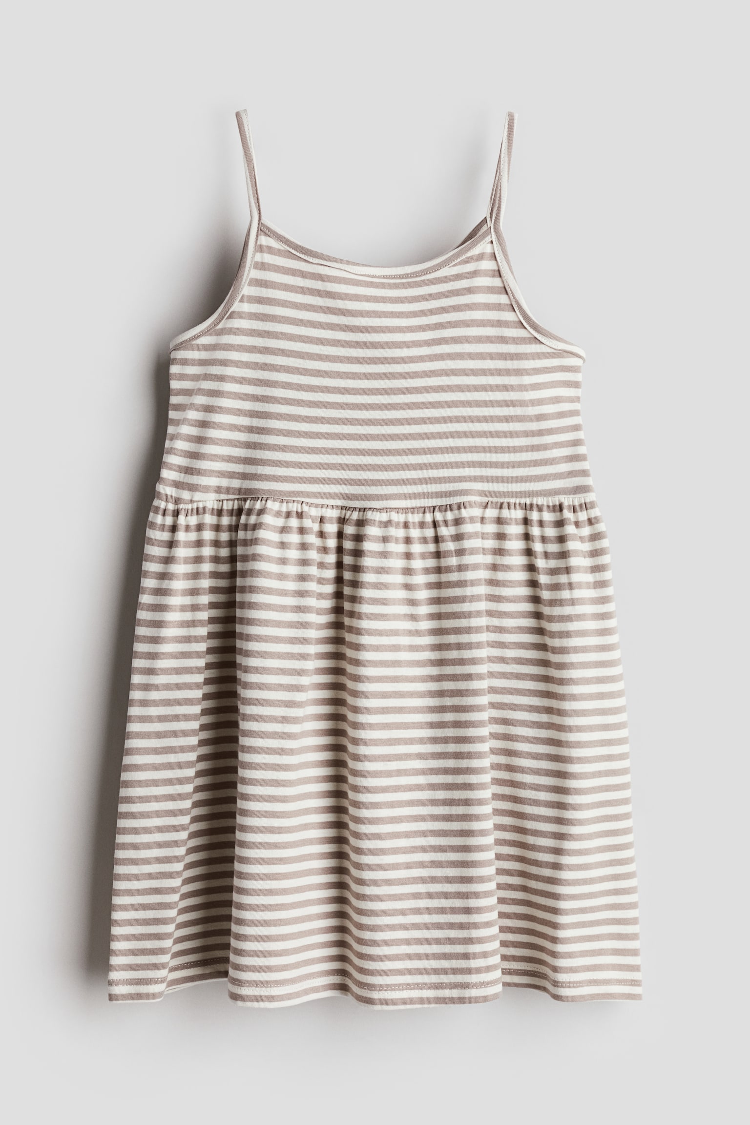 Cotton jersey dress - Mole/Striped/Light rust red - 1