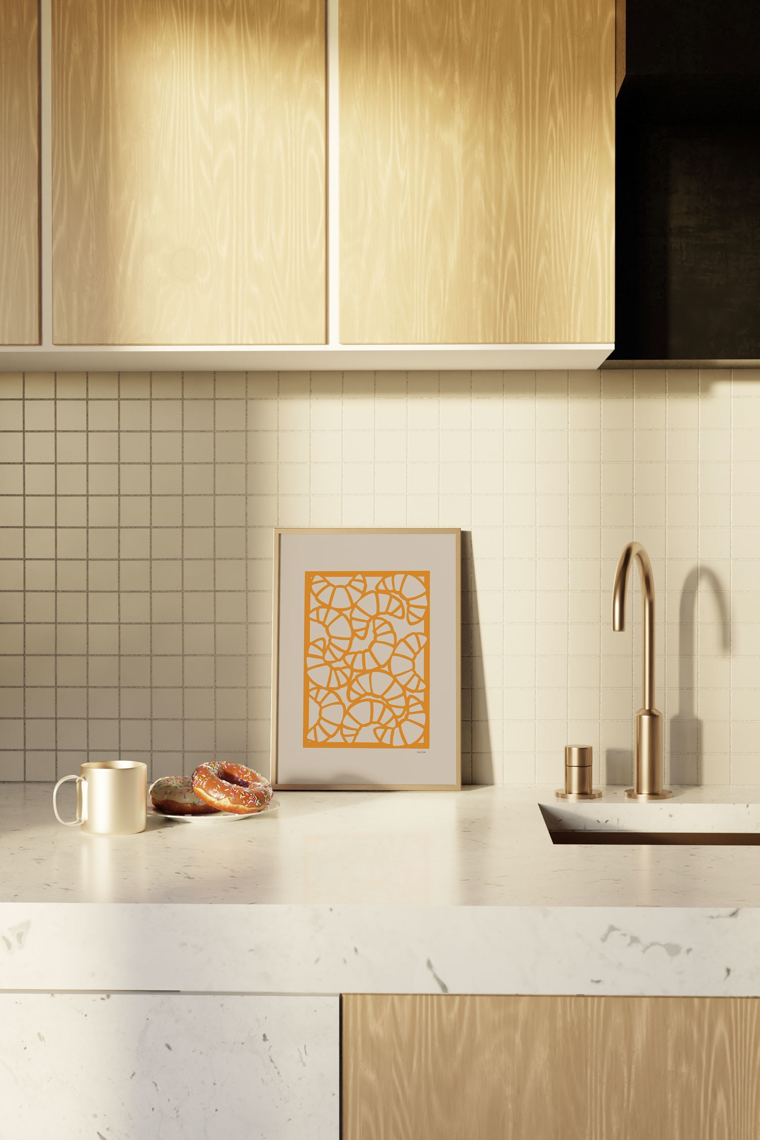 Nordic Papercuts - Croissants - Orange/croissant